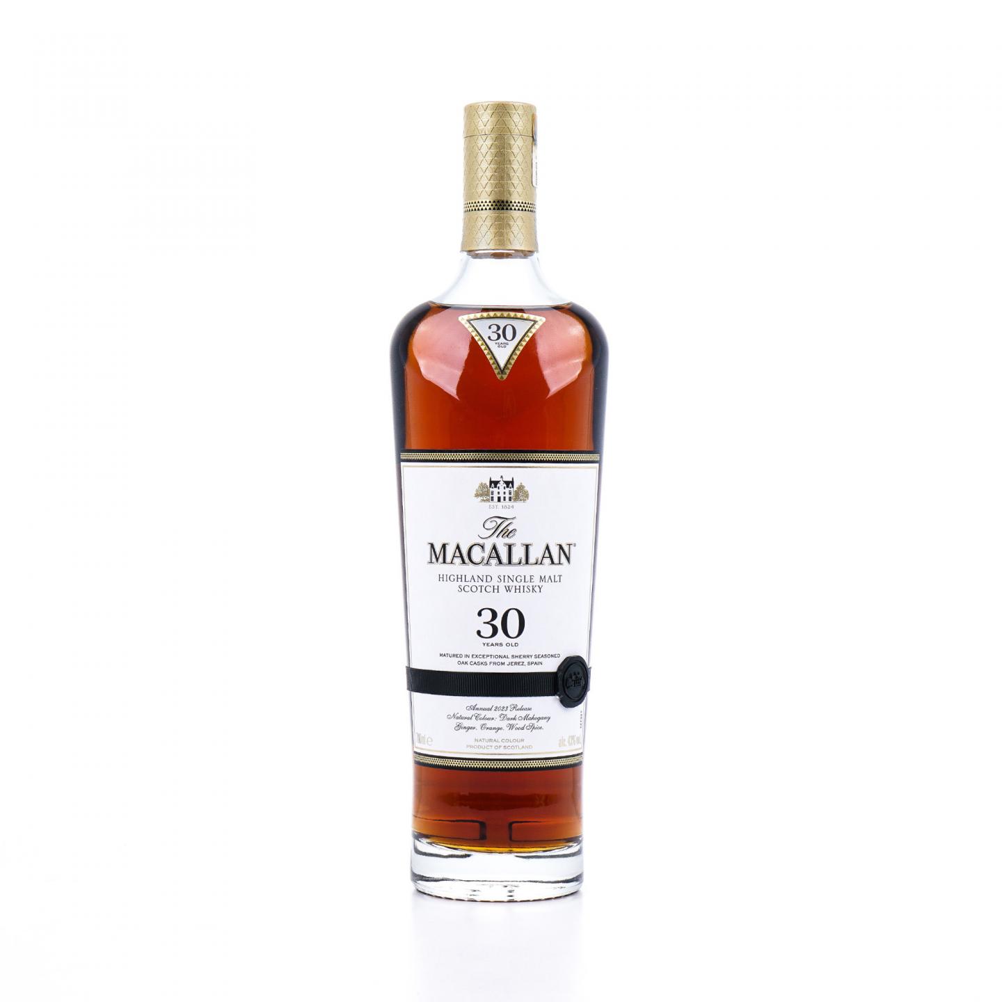 【附X光图】Macallan 麦卡伦 30年 2023 黑腰带 雪莉桶 木礼盒 700ml