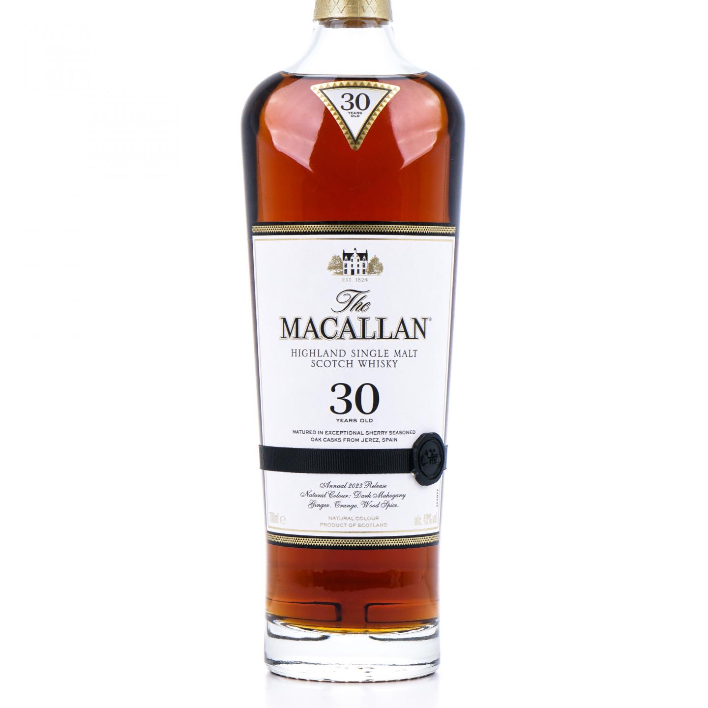 【附X光图】Macallan 麦卡伦 30年 2023 黑腰带 雪莉桶 木礼盒 700ml