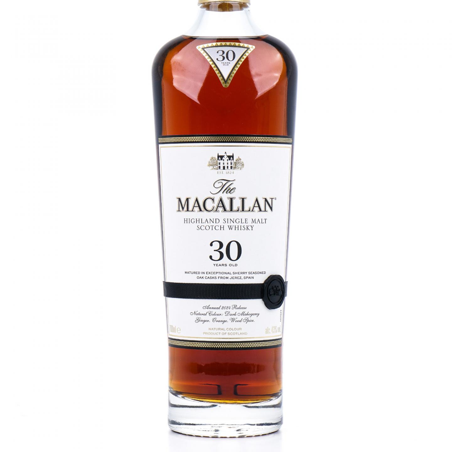 【附X光图】Macallan 麦卡伦 30年 2024 雪莉桶 黑腰带 非原盒