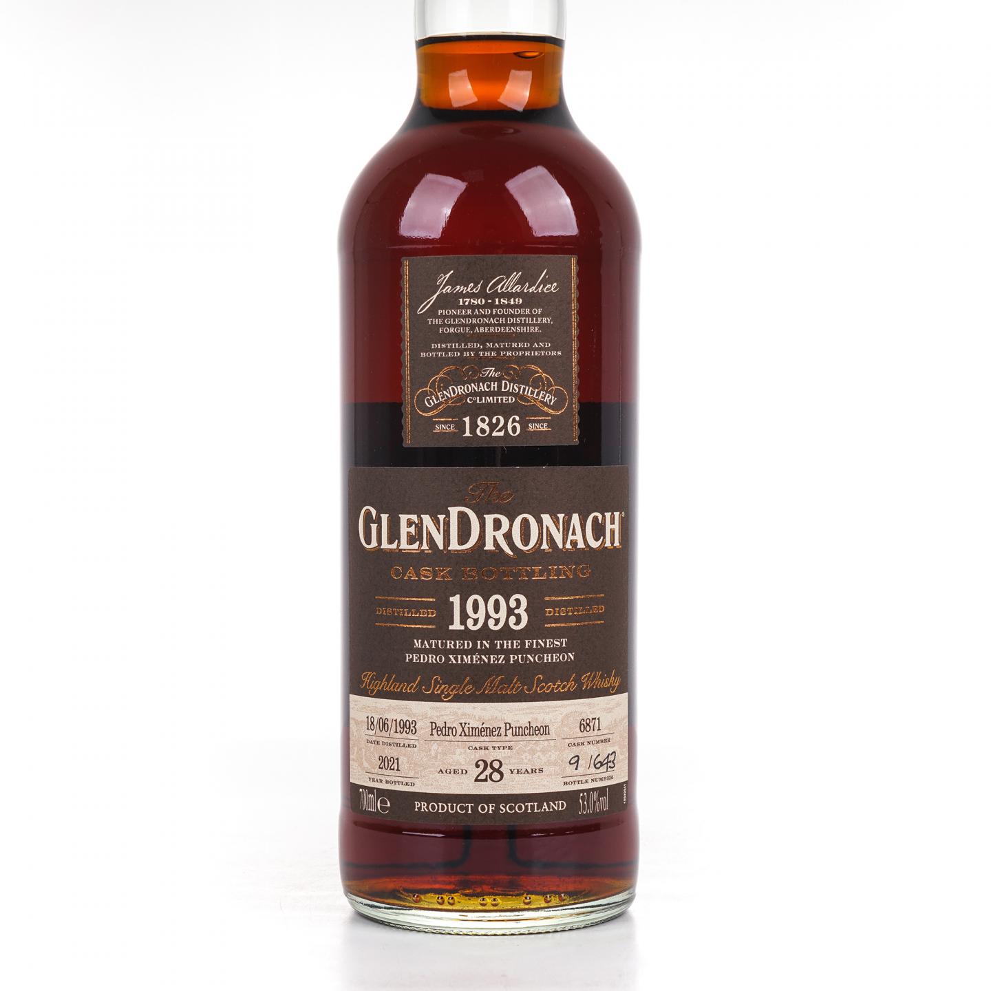 Glendronach 格兰多纳 28年 1993-2021 雪莉桶#6871