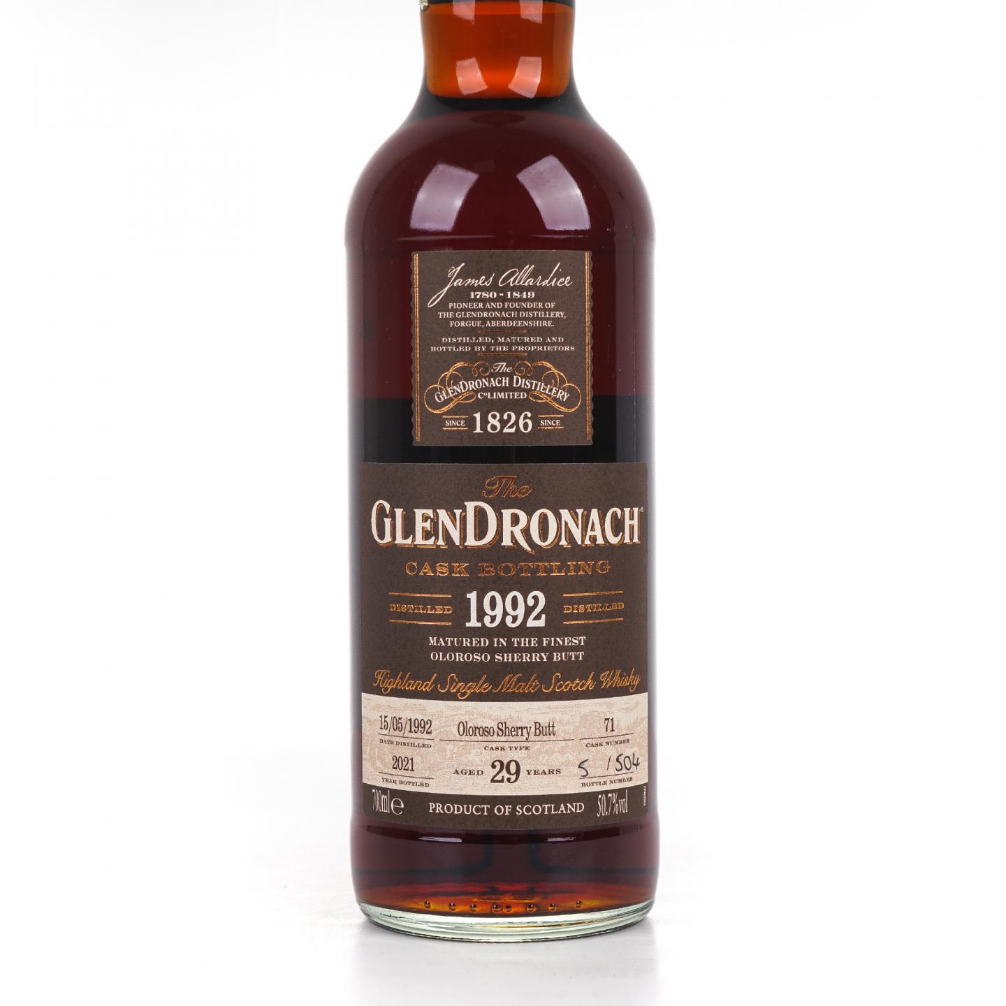 Glendronach 格兰多纳 29年 1992-2021 雪莉桶#71