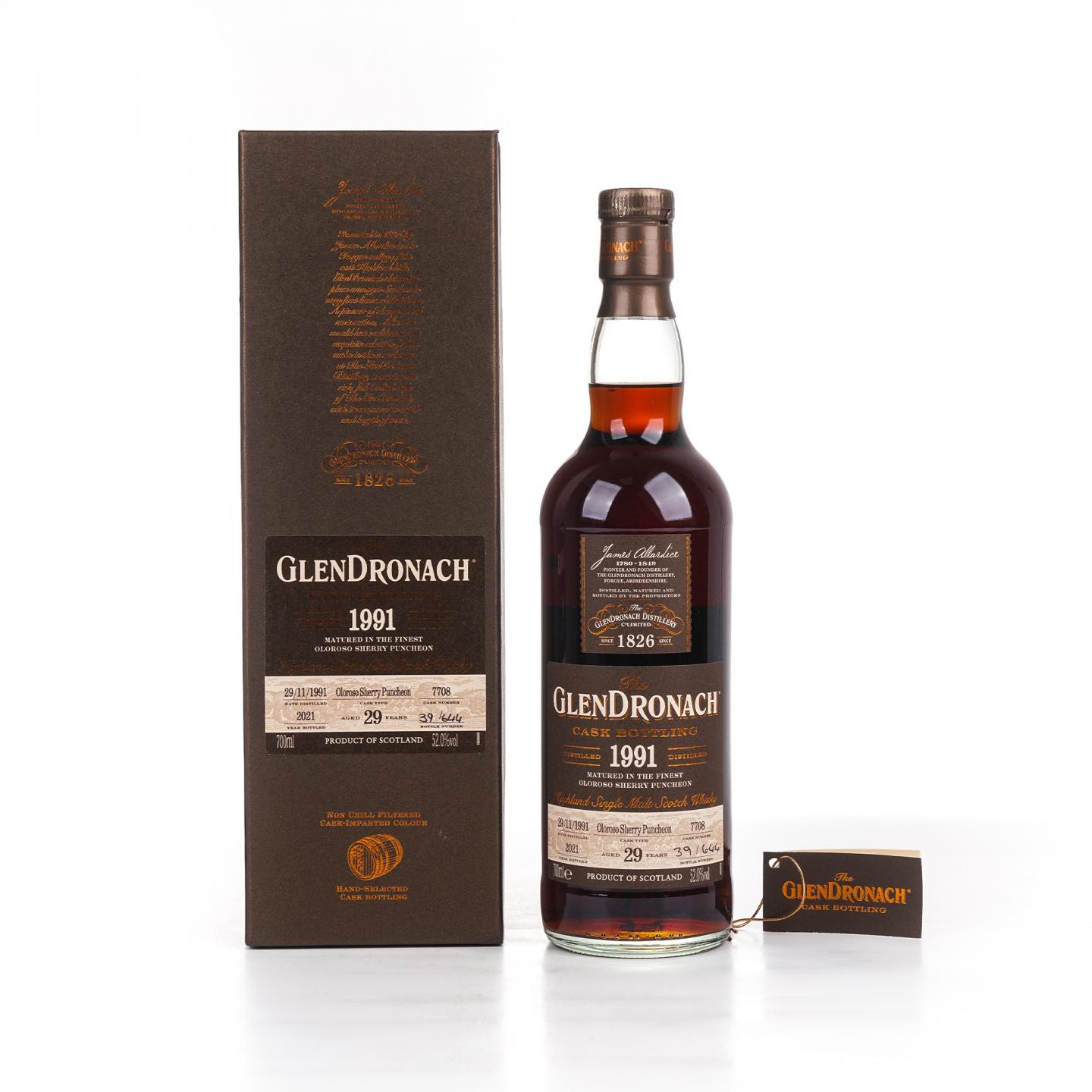 Glendronach 格兰多纳 29年 1991-2021 雪莉桶#7708 瓶码39