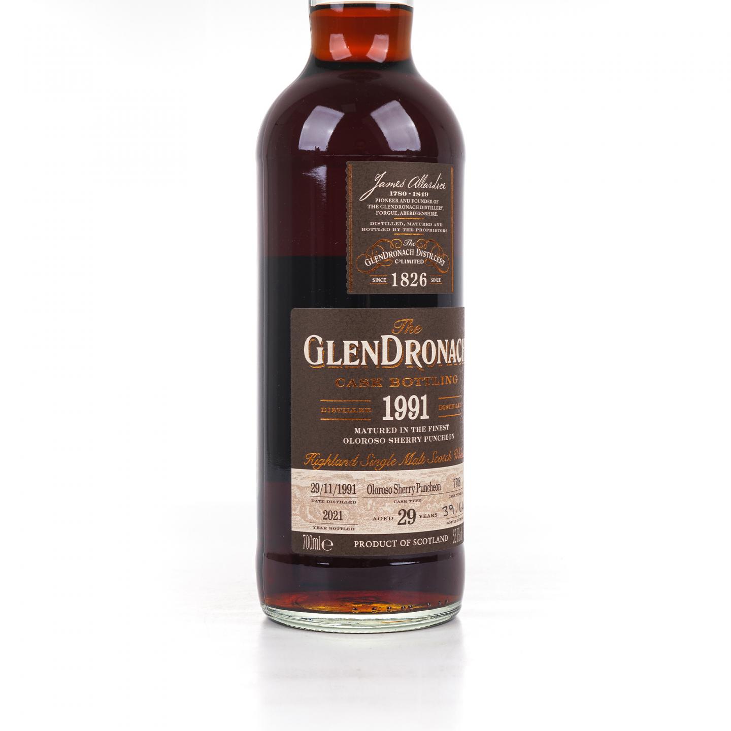 Glendronach 格兰多纳 29年 1991-2021 雪莉桶#7708 瓶码39