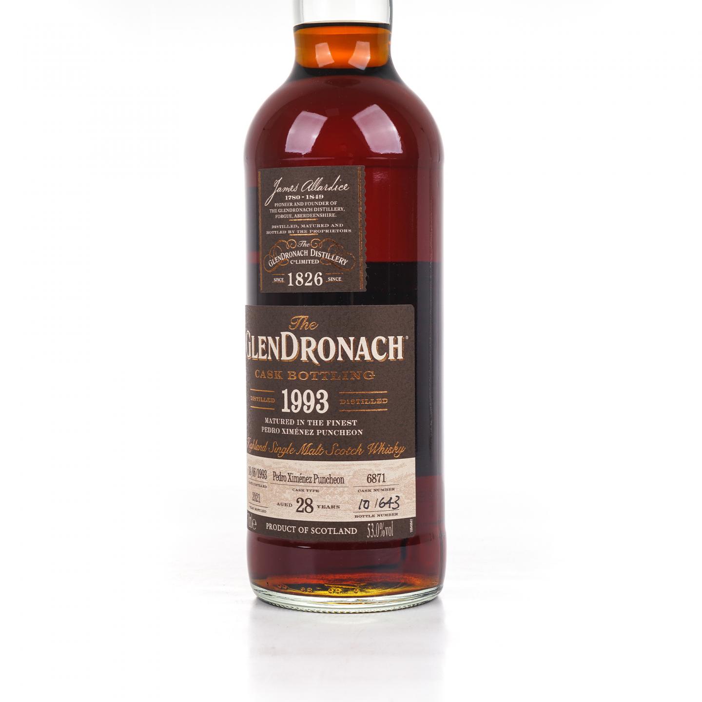 Glendronach 格兰多纳 28年 1993-2021 雪莉桶#6871