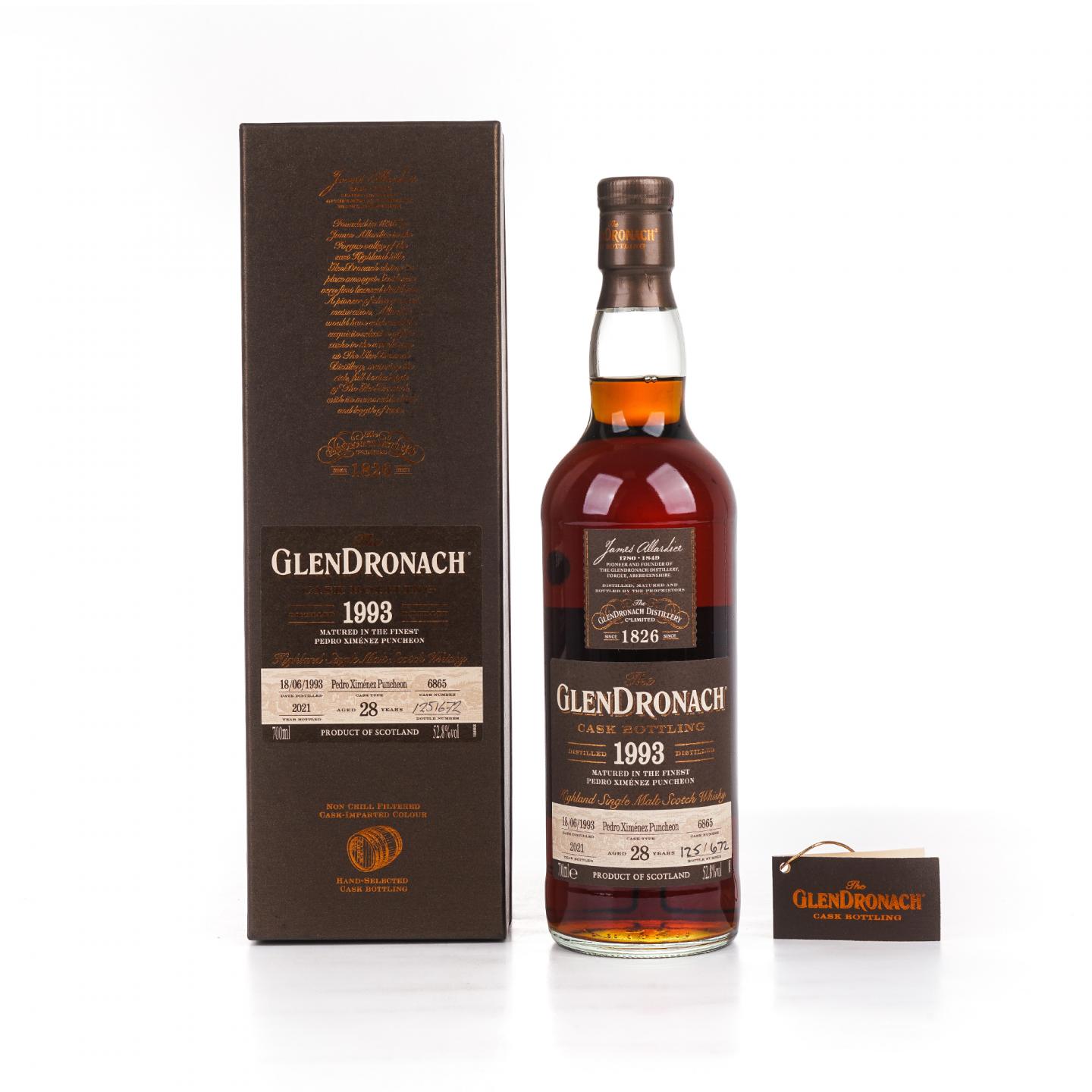 Glendronach 格兰多纳 28年 1993-2021 雪莉桶#6865 52.8%Vol.