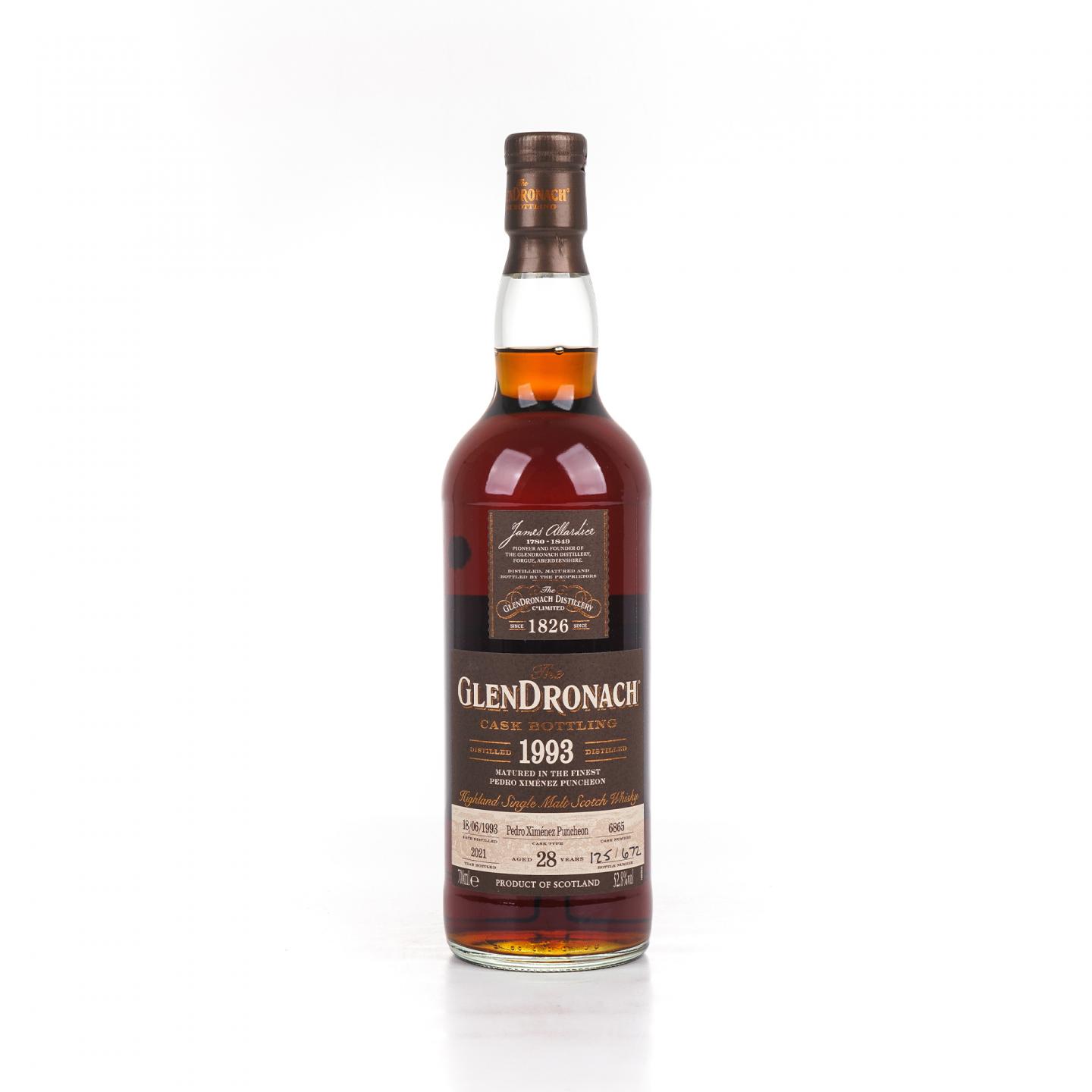 Glendronach 格兰多纳 28年 1993-2021 雪莉桶#6865 52.8%Vol.