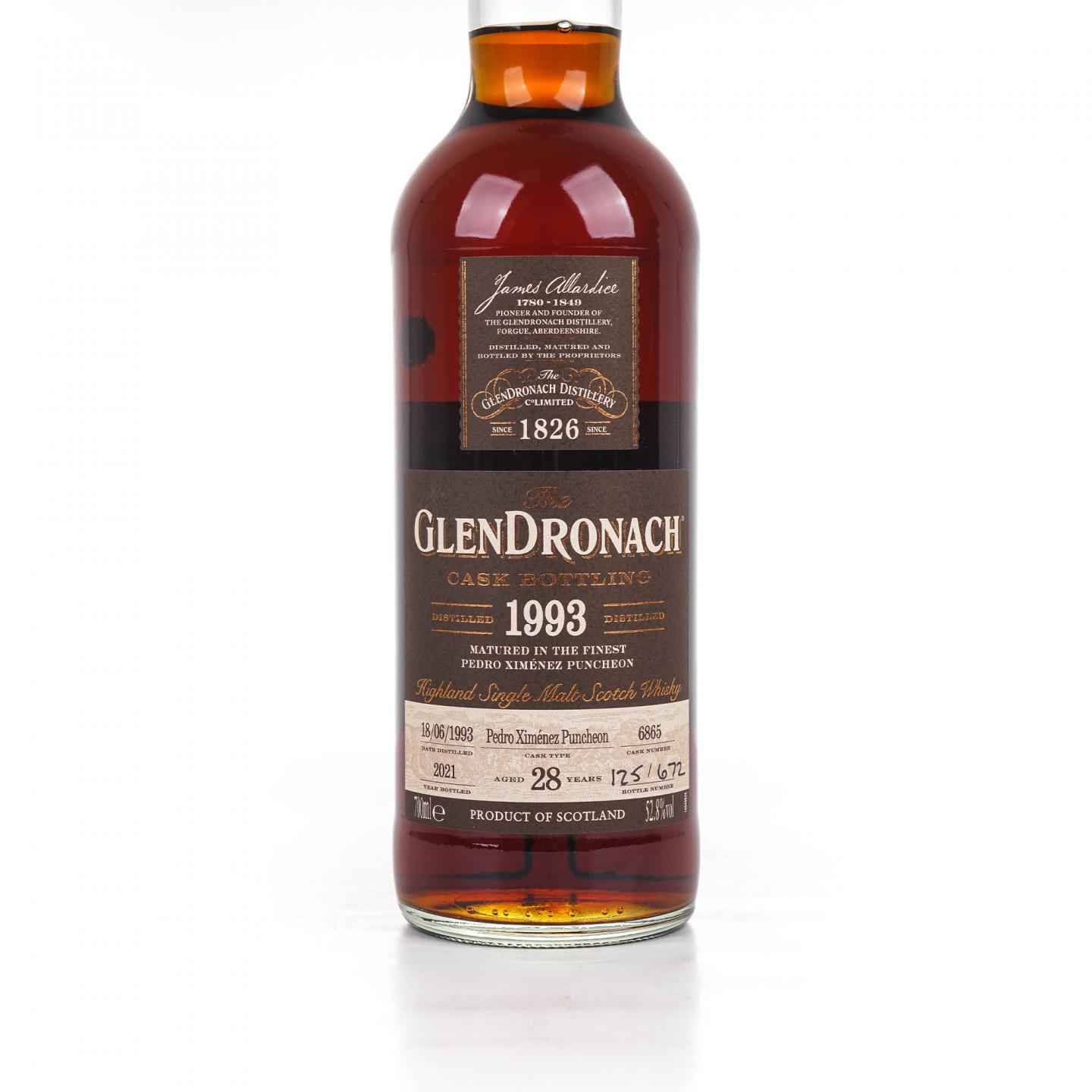Glendronach 格兰多纳 28年 1993-2021 雪莉桶#6865 52.8%Vol.