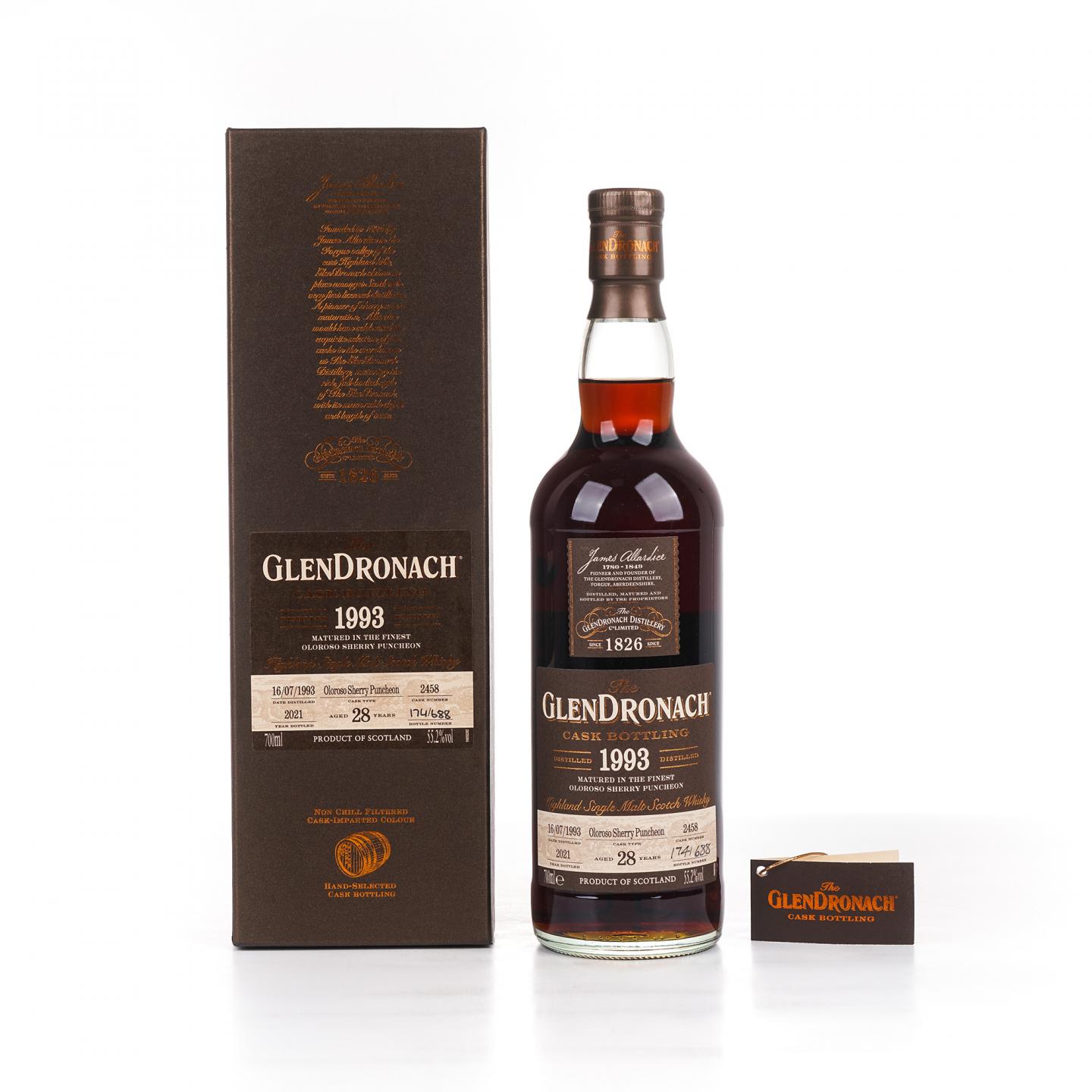 Glendronach 格兰多纳 28年 1993-2021 雪莉桶#2458 700ml