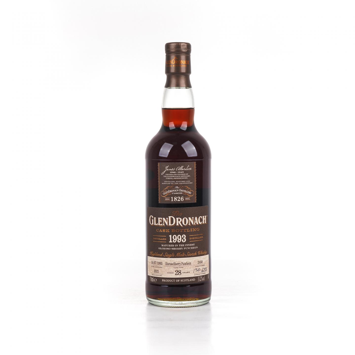 Glendronach 格兰多纳 28年 1993-2021 雪莉桶#2458 700ml