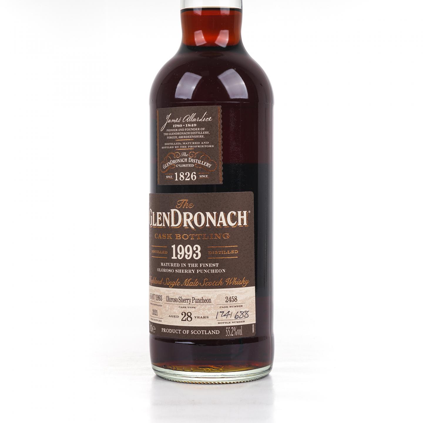 Glendronach 格兰多纳 28年 1993-2021 雪莉桶#2458 700ml