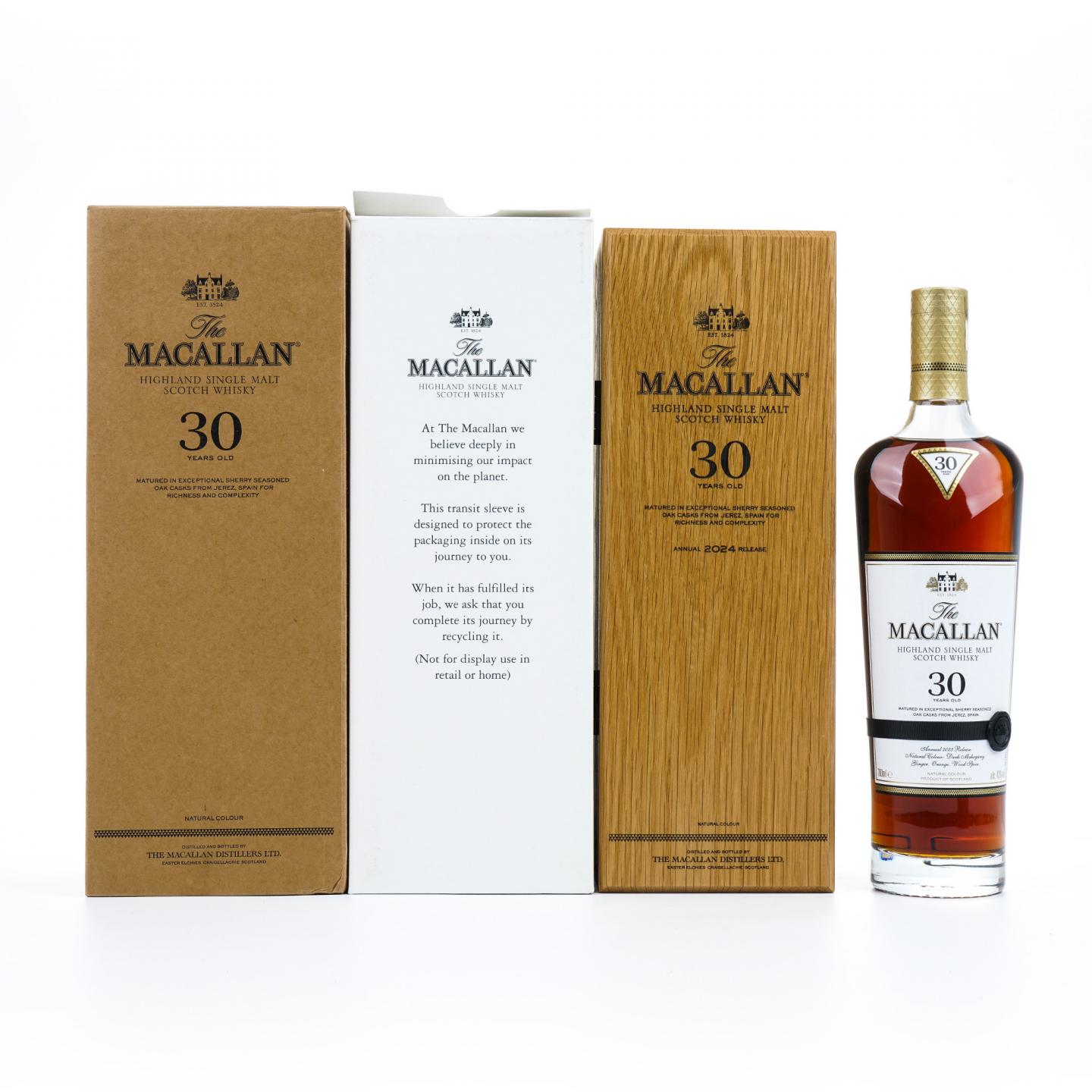 【附X光图】Macallan 麦卡伦 30年 2023 雪莉桶 黑腰带 木礼盒 非原盒