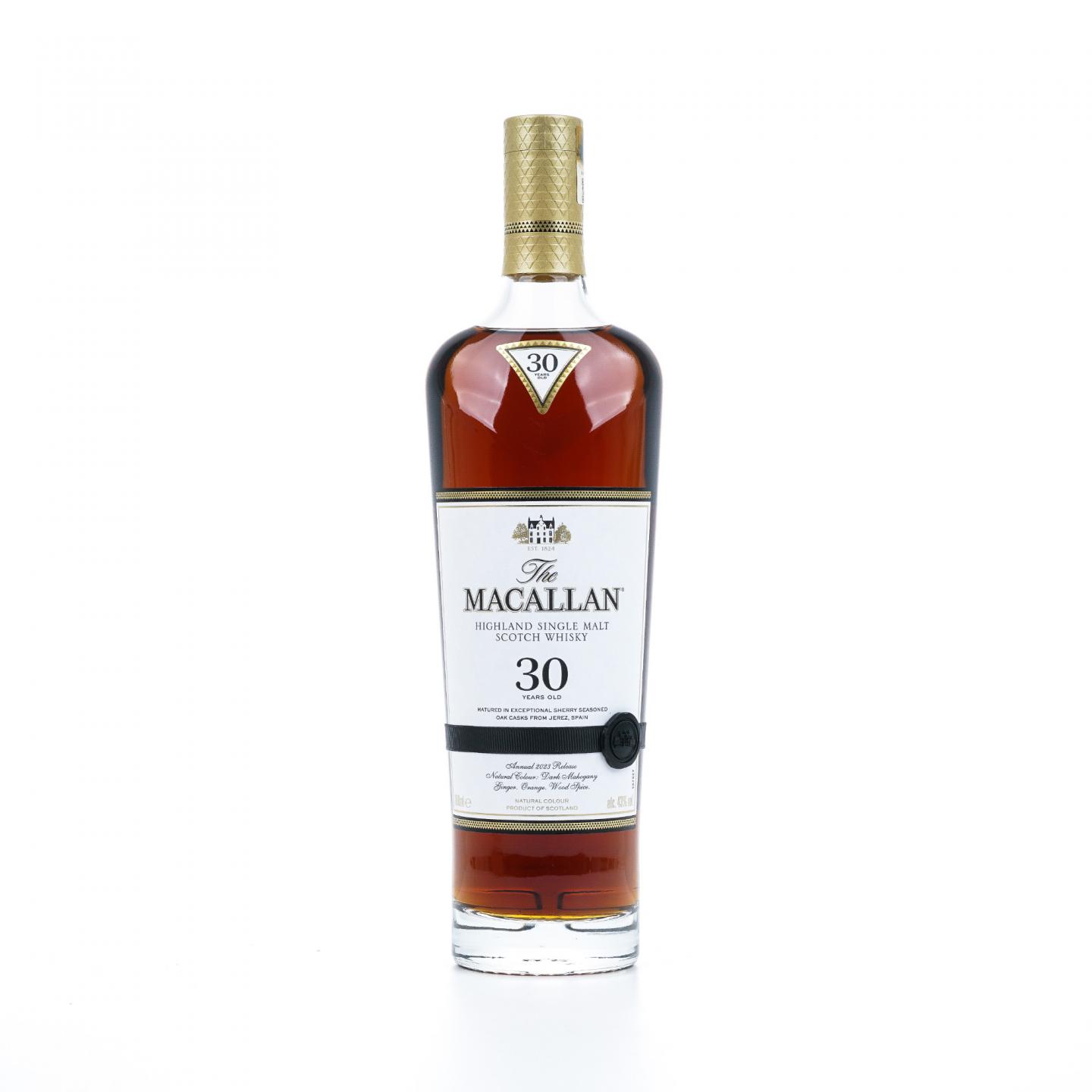 【附X光图】Macallan 麦卡伦 30年 2023 雪莉桶 黑腰带 木礼盒 非原盒
