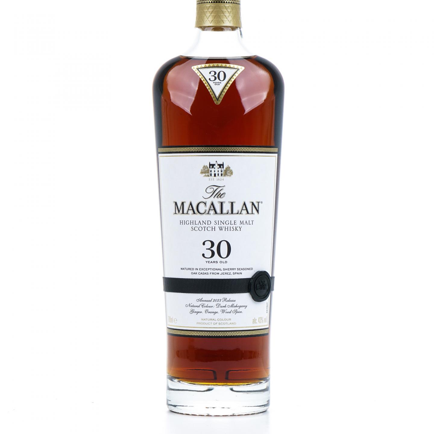 【附X光图】Macallan 麦卡伦 30年 2023 雪莉桶 黑腰带 木礼盒 非原盒
