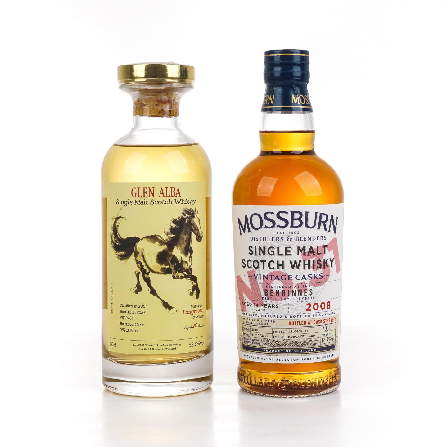 Longmorn 朗摩 20年 2005 一马当先/Benrinnes 本利林 14年 2008 2瓶组