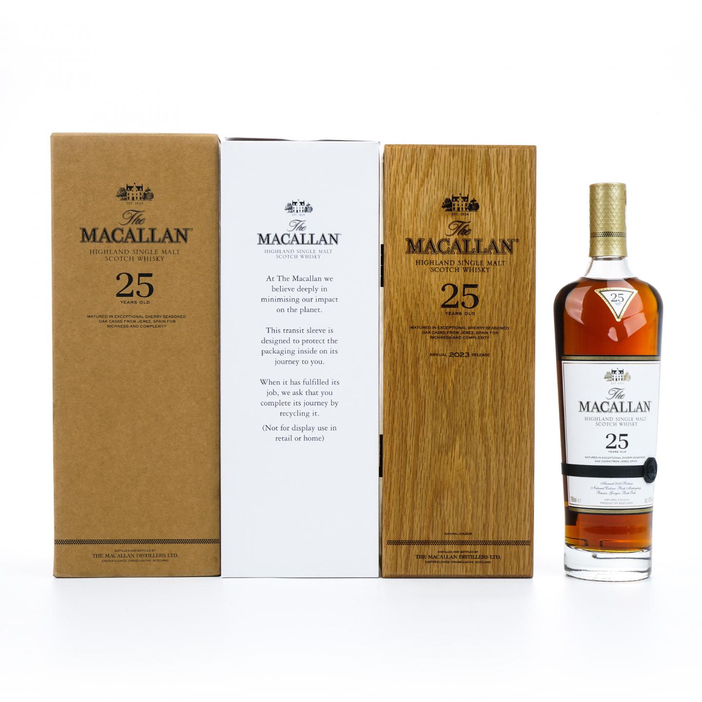【附X光图】Macallan 麦卡伦 25年 2023 雪莉桶 黑腰带 木礼盒