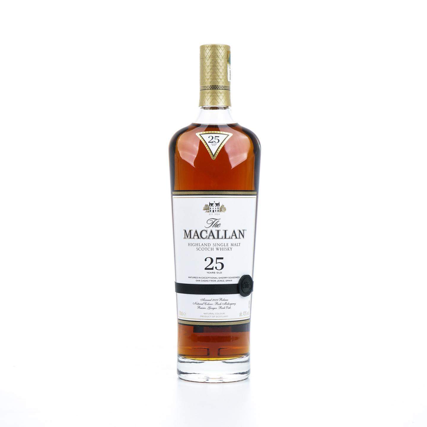 【附X光图】Macallan 麦卡伦 25年 2023 雪莉桶 黑腰带 木礼盒 700ml