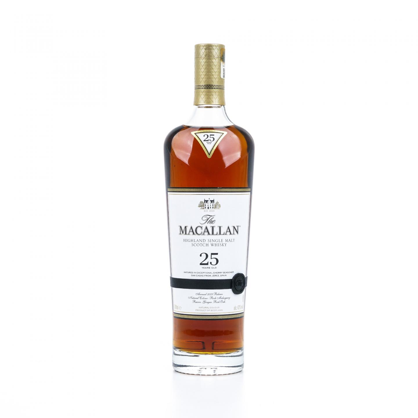 【附X光图】Macallan 麦卡伦 25年 2023 雪莉桶 黑腰带 木礼盒 700ml