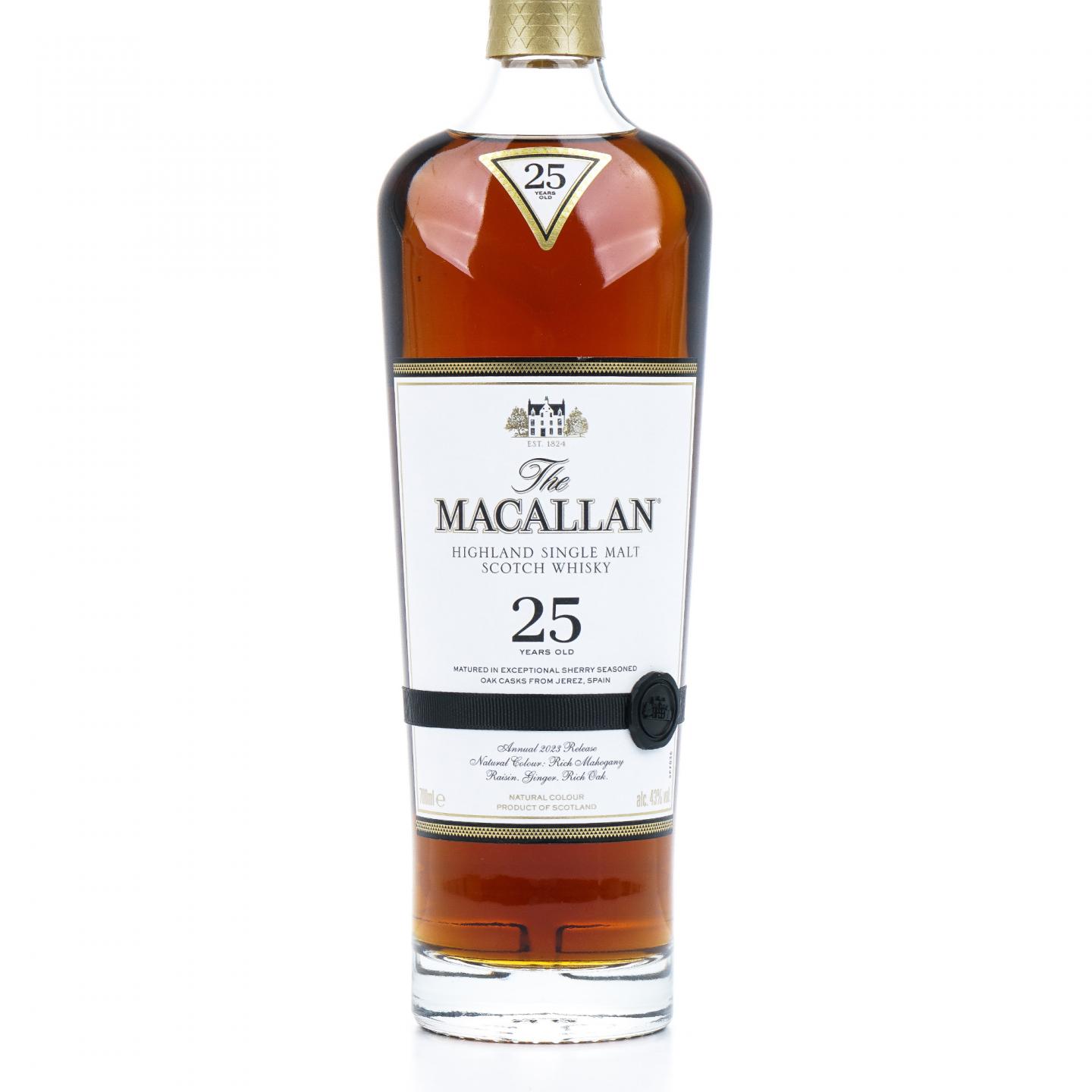 【附X光图】Macallan 麦卡伦 25年 2023 雪莉桶 黑腰带 木礼盒 700ml