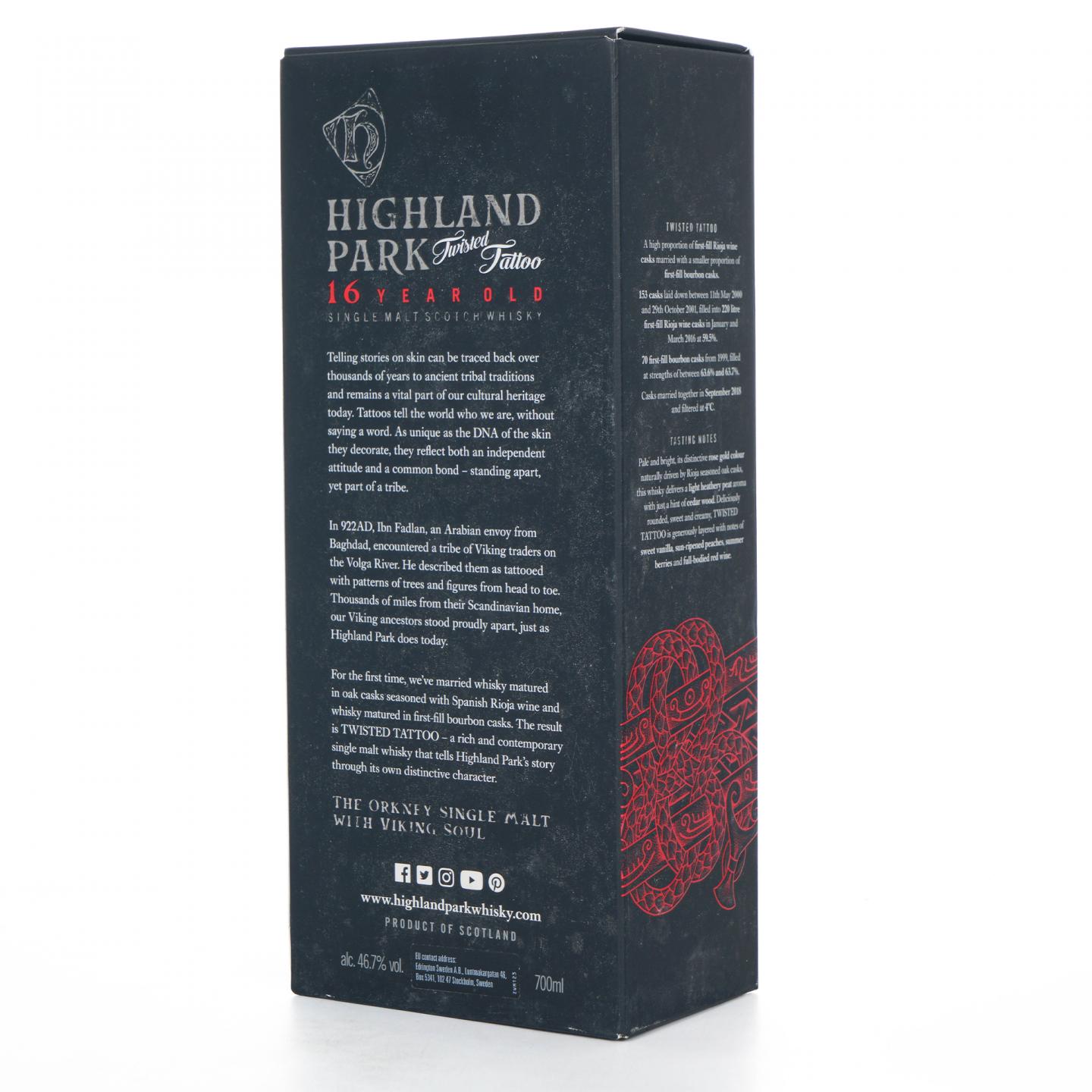 Highland Park 高原骑士 16年 Twisted Tattoo 700ML