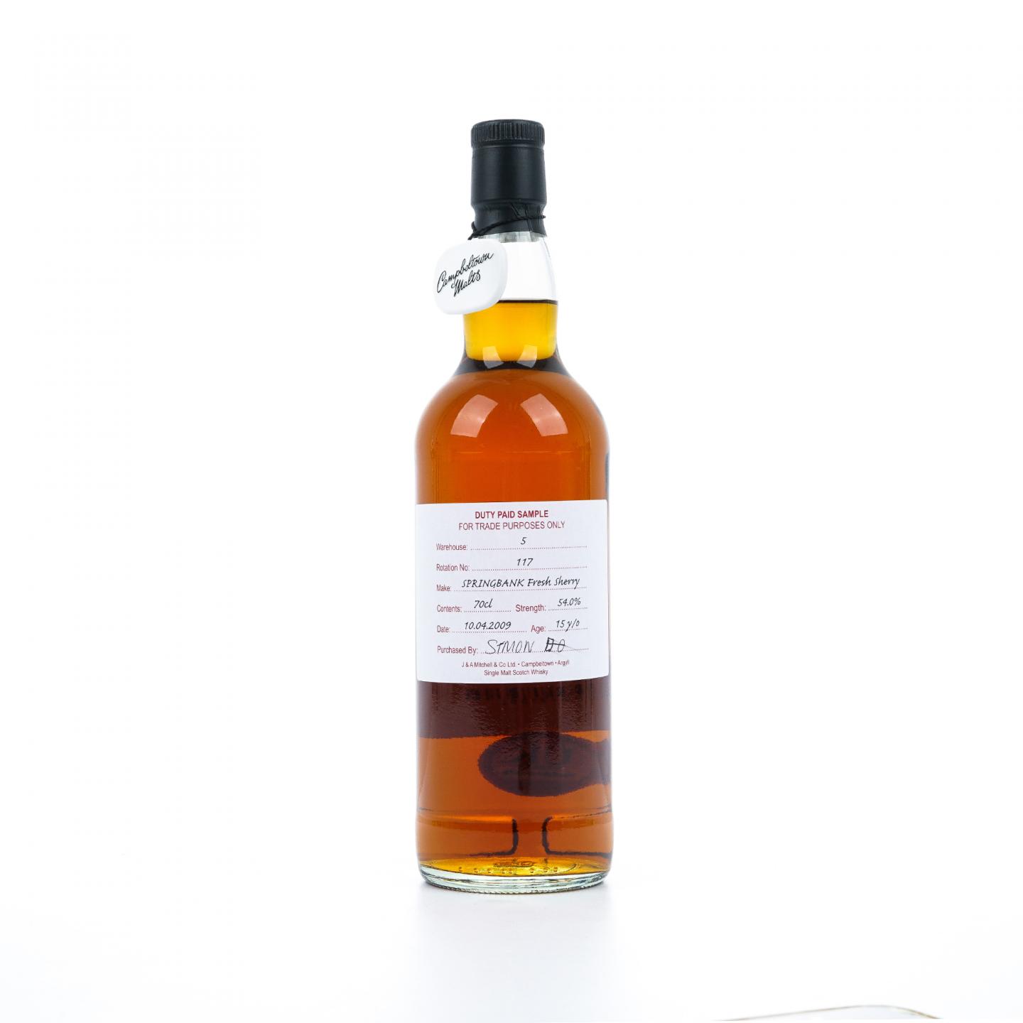 Springbank 云顶 15年 2009 完税瓶 新鲜雪莉桶