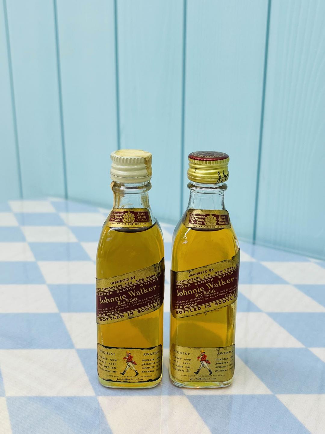 70年代 Johnnie walker 红牌 小酒版*2