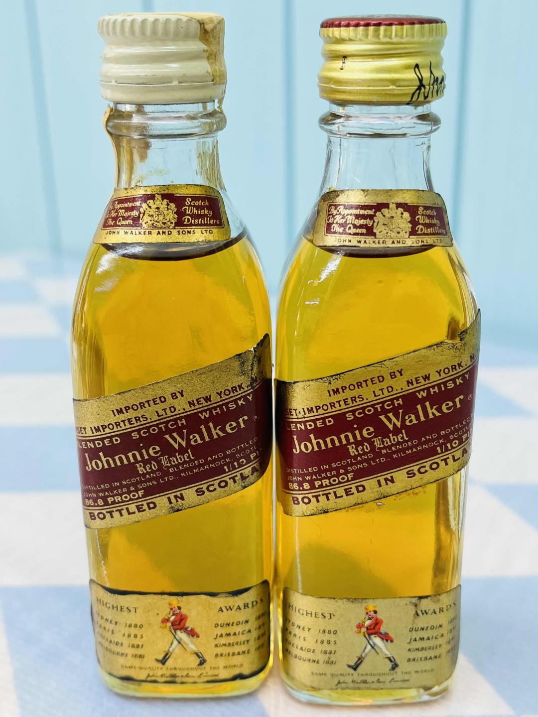 70年代 Johnnie walker 红牌 小酒版*2