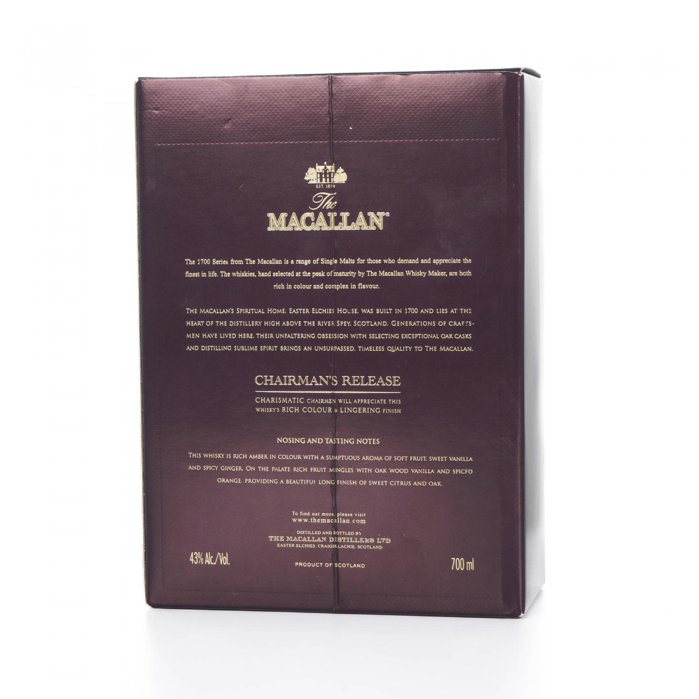 Macallan 麦卡伦 1700系列 2013 Chairman's Release
