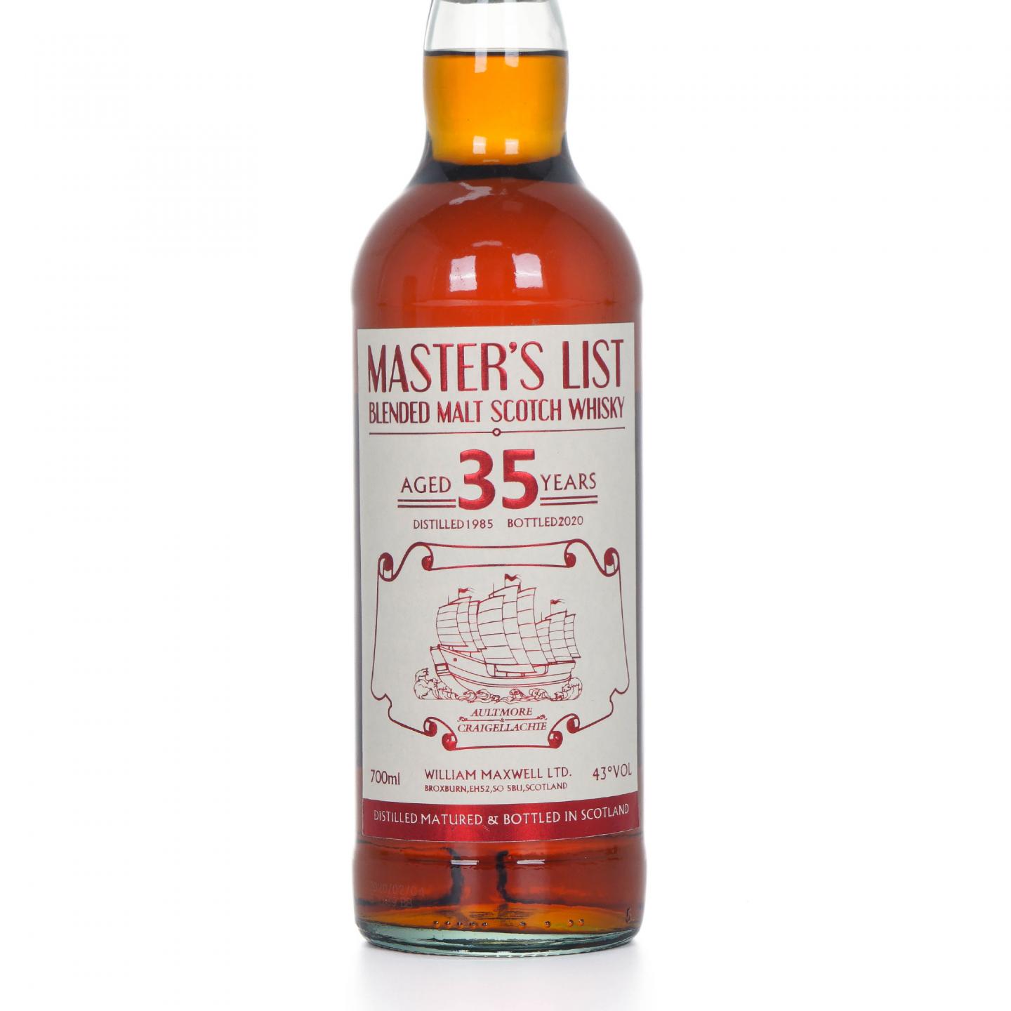 Master’s List 狄恩堡 35年 1985-2020 调和威士忌