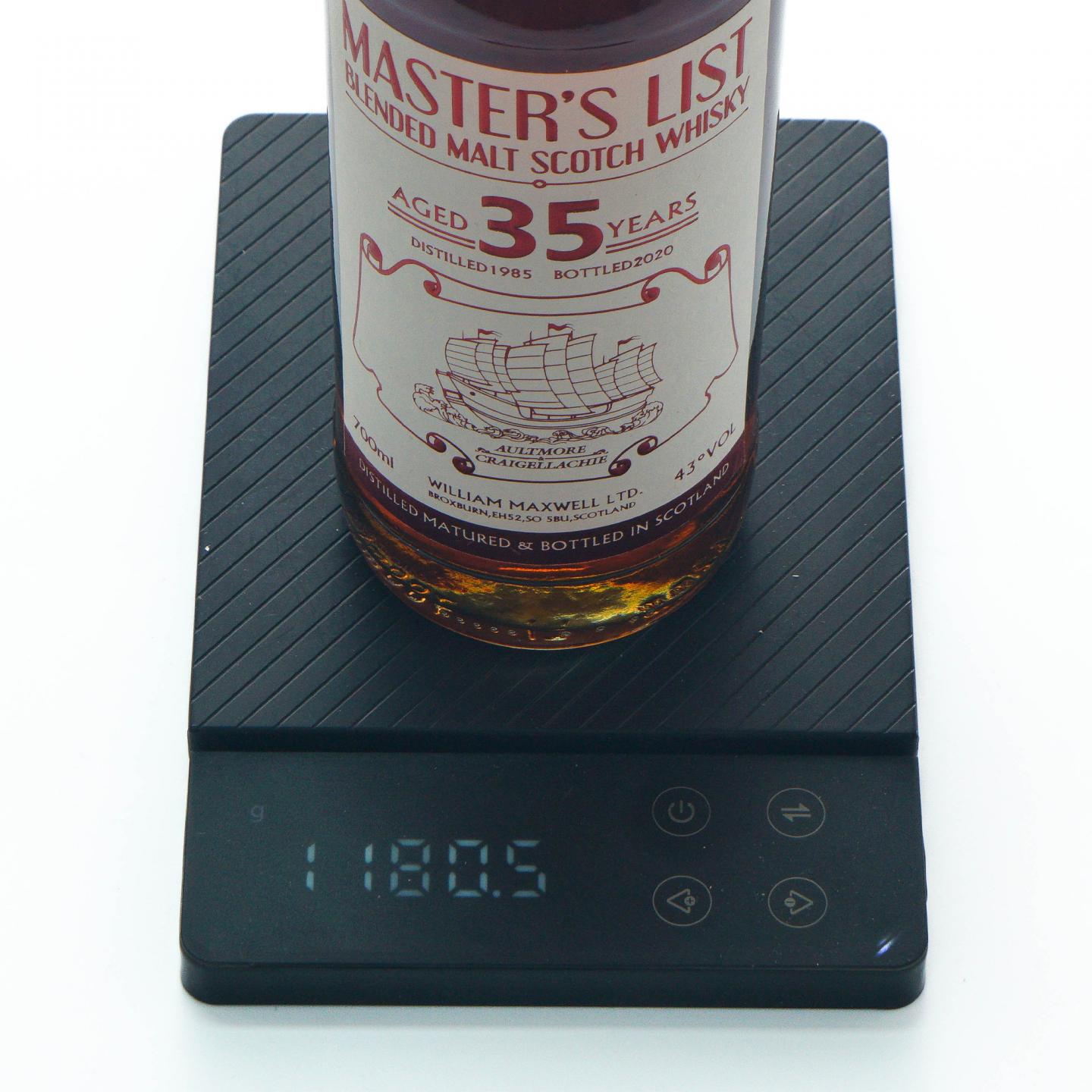 Master’s List 狄恩堡 35年 1985-2020 调和威士忌