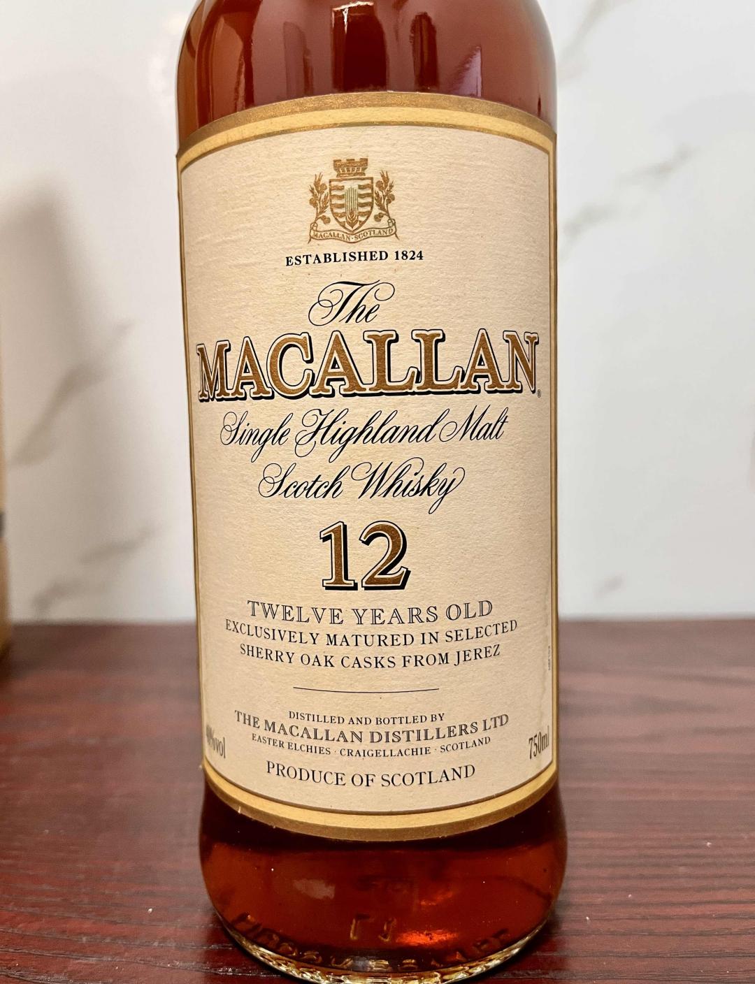 旧版麦卡伦12草写版庄园750ml