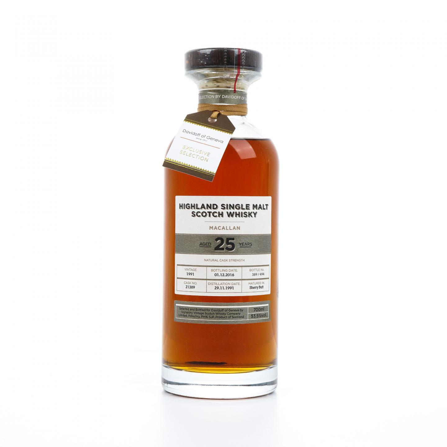 Macallan 麦卡伦 25年 1991-2016 雪莉桶#21389 SV