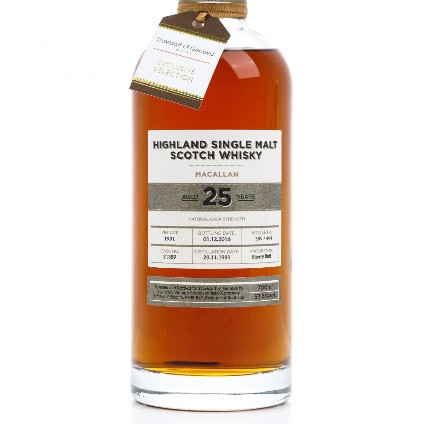 Macallan 麦卡伦 25年 1991-2016 雪莉桶#21389 SV