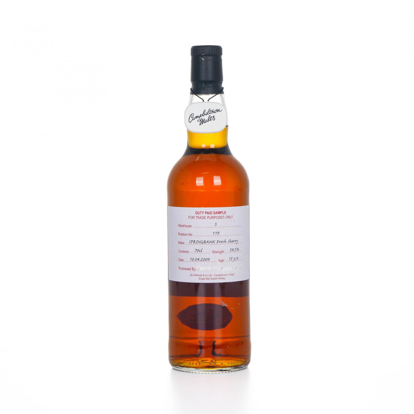 Springbank 云顶 15年 2009 完税瓶 雪莉桶 54.5%