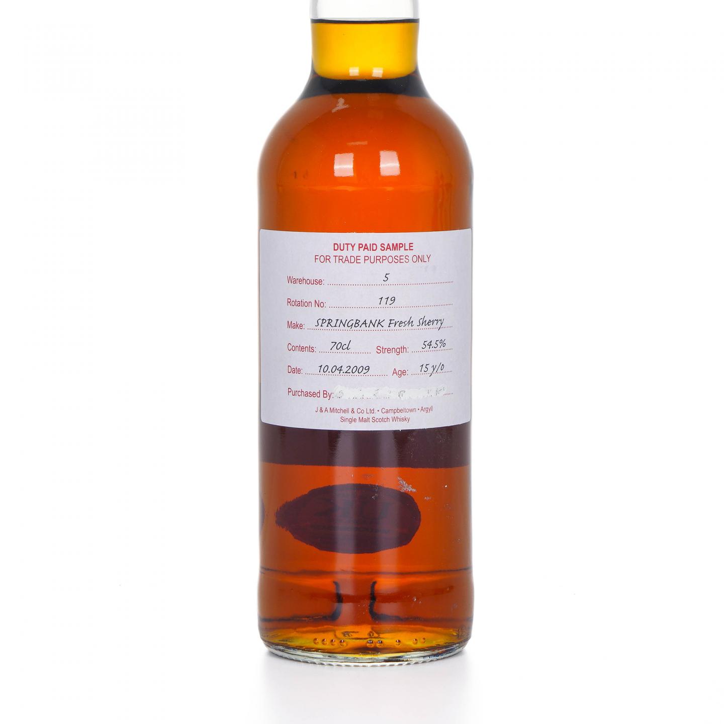 Springbank 云顶 15年 2009 完税瓶 雪莉桶 54.5%