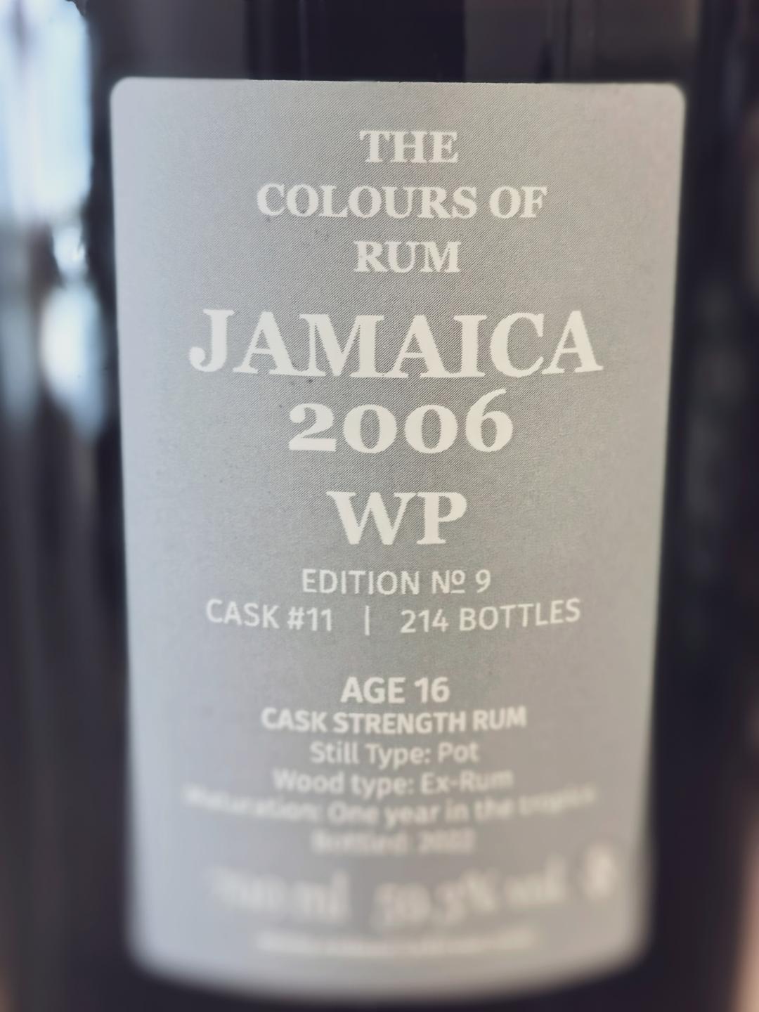 WP 牙买加 16年 2006-2022 朗姆酒Edition No.9 单桶桶强