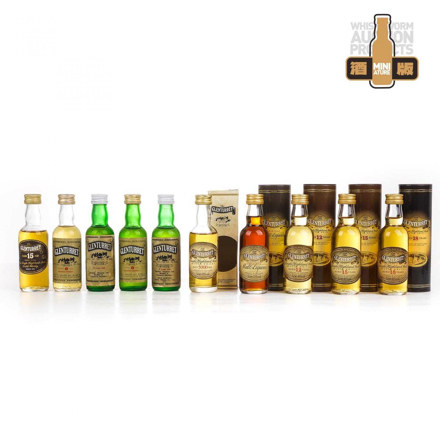 【酒版】Glenturret 格兰塔 8年/12年/15年/18年+5000 Days Old+利口酒 50ml*10支组