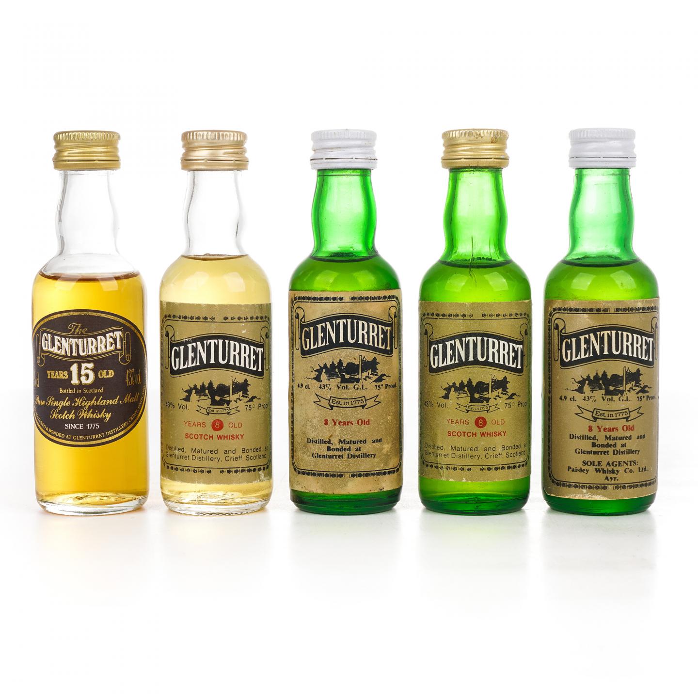 【酒版】Glenturret 格兰塔 8年/12年/15年/18年+5000 Days Old+利口酒 50ml*10支组