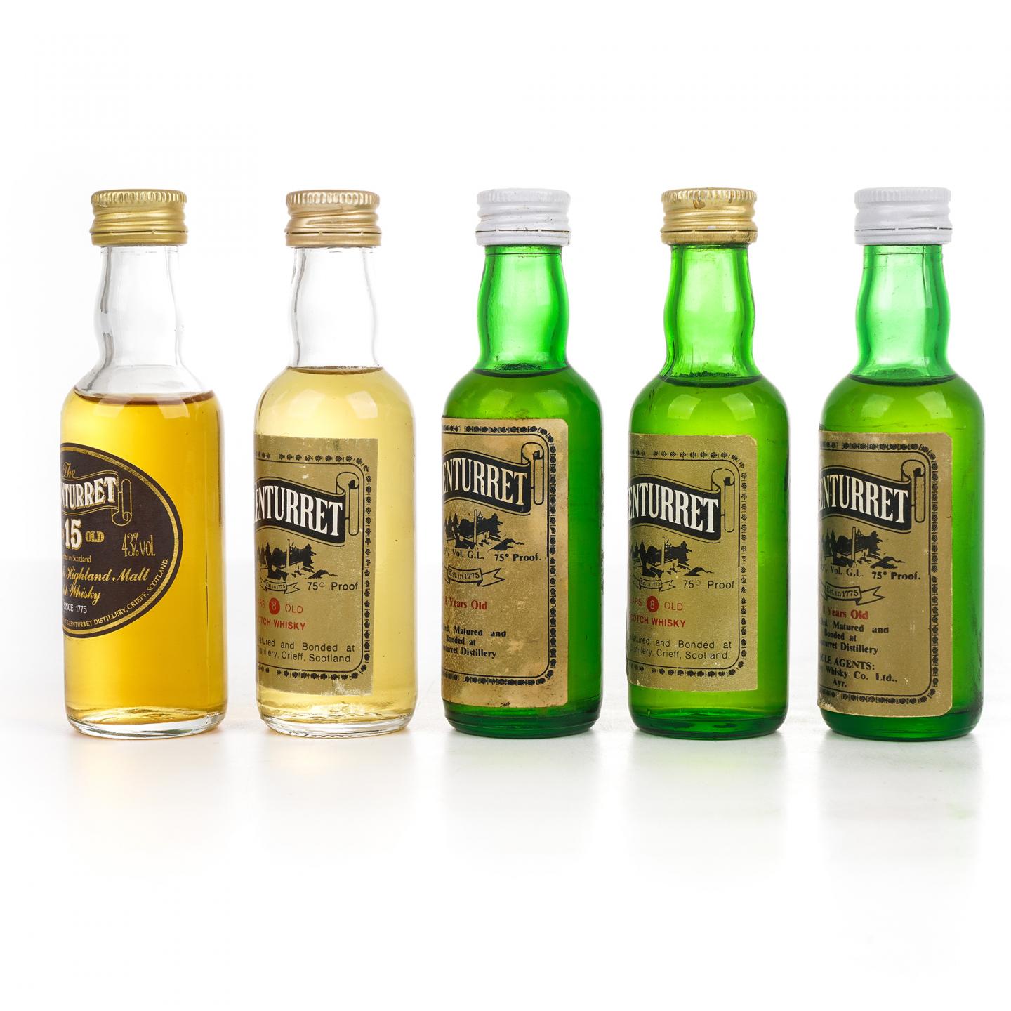 【酒版】Glenturret 格兰塔 8年/12年/15年/18年+5000 Days Old+利口酒 50ml*10支组