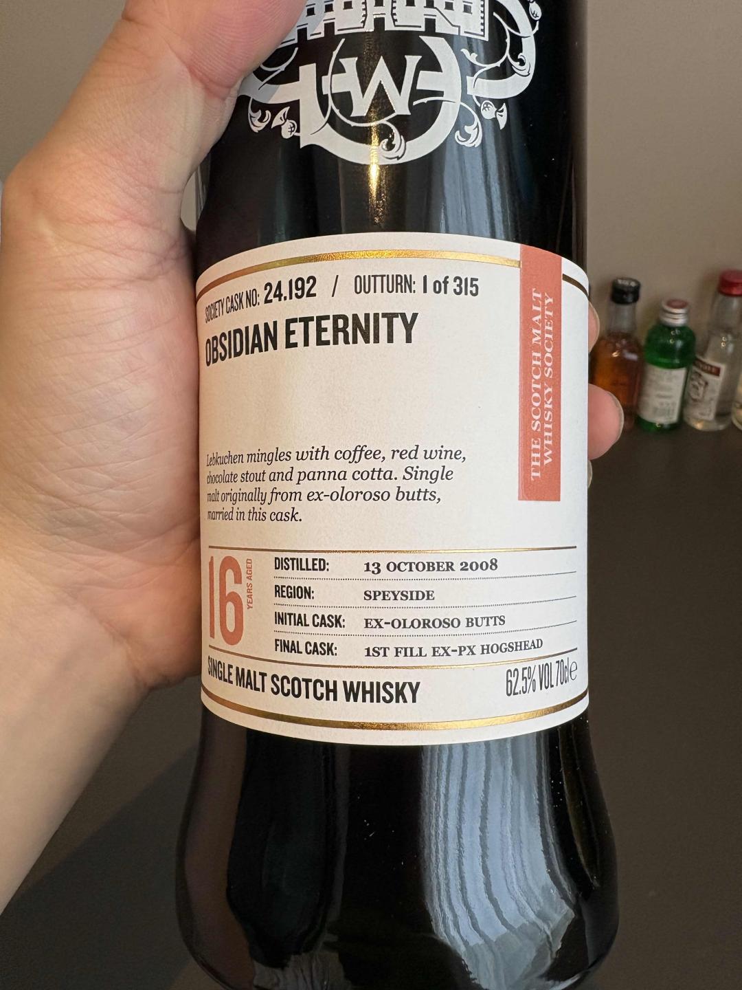 Smws协会麦卡伦16年全程初填雪莉24.192黑曜石的永恒