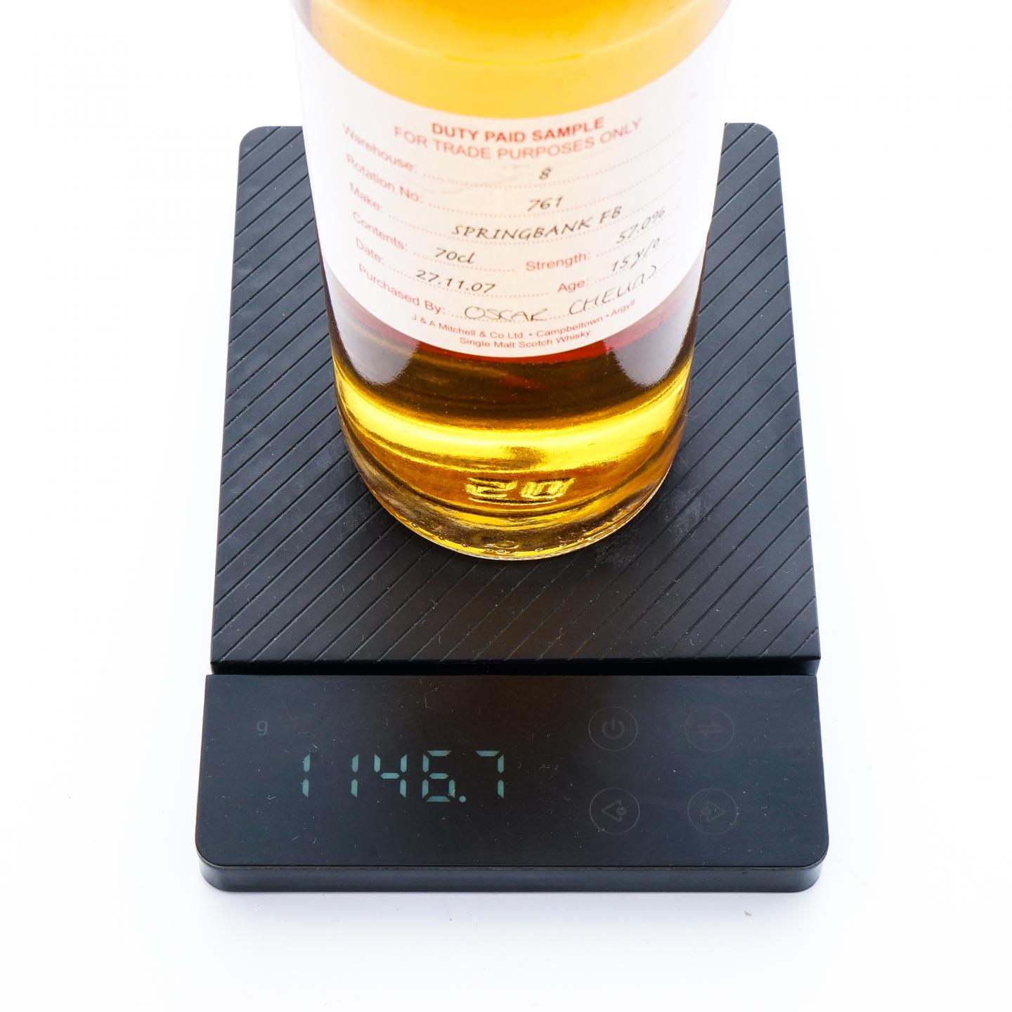 Springbank 云顶 15年 2007 完税瓶 57%