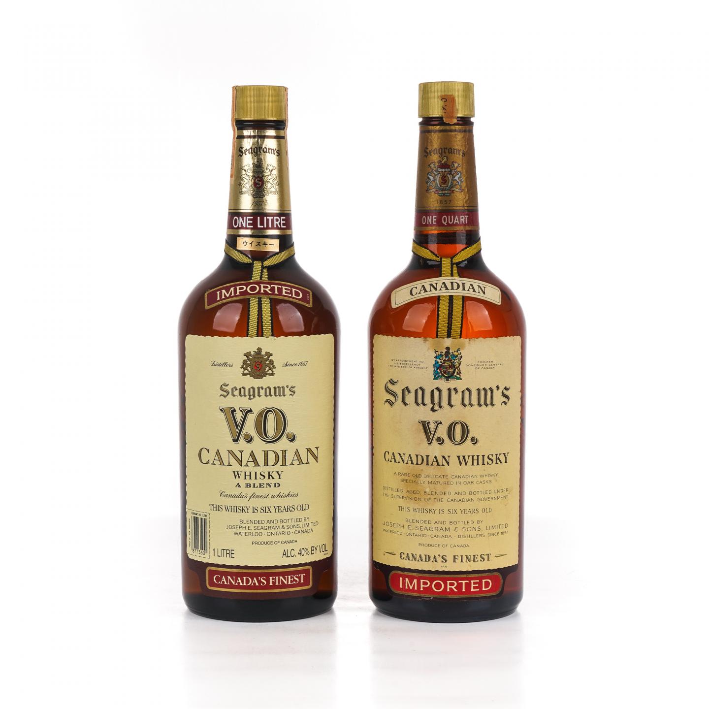 Seagram’s V.O. 加拿大威士忌 1升装+1夸脱装 2支组