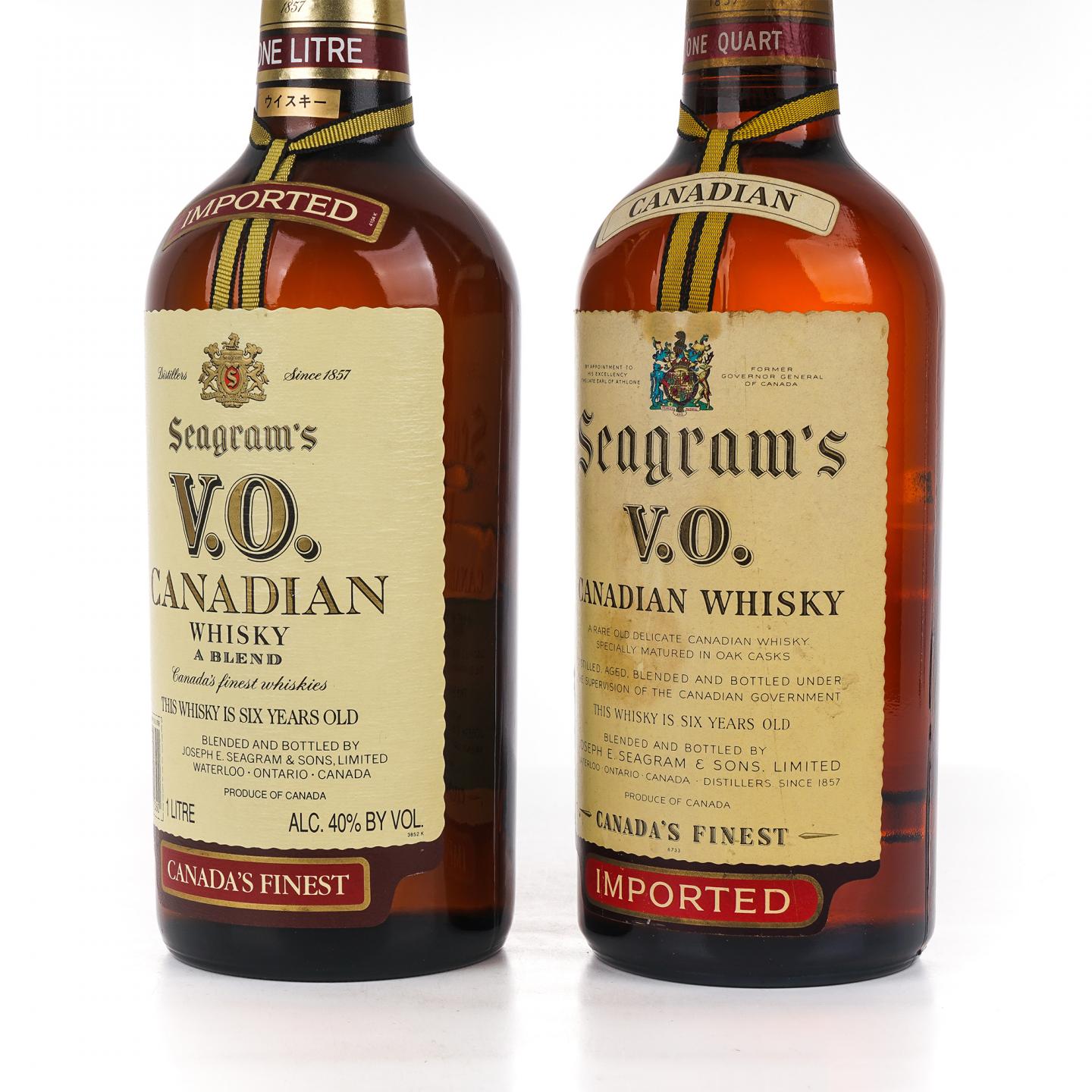 Seagram’s V.O. 加拿大威士忌 1升装+1夸脱装 2支组