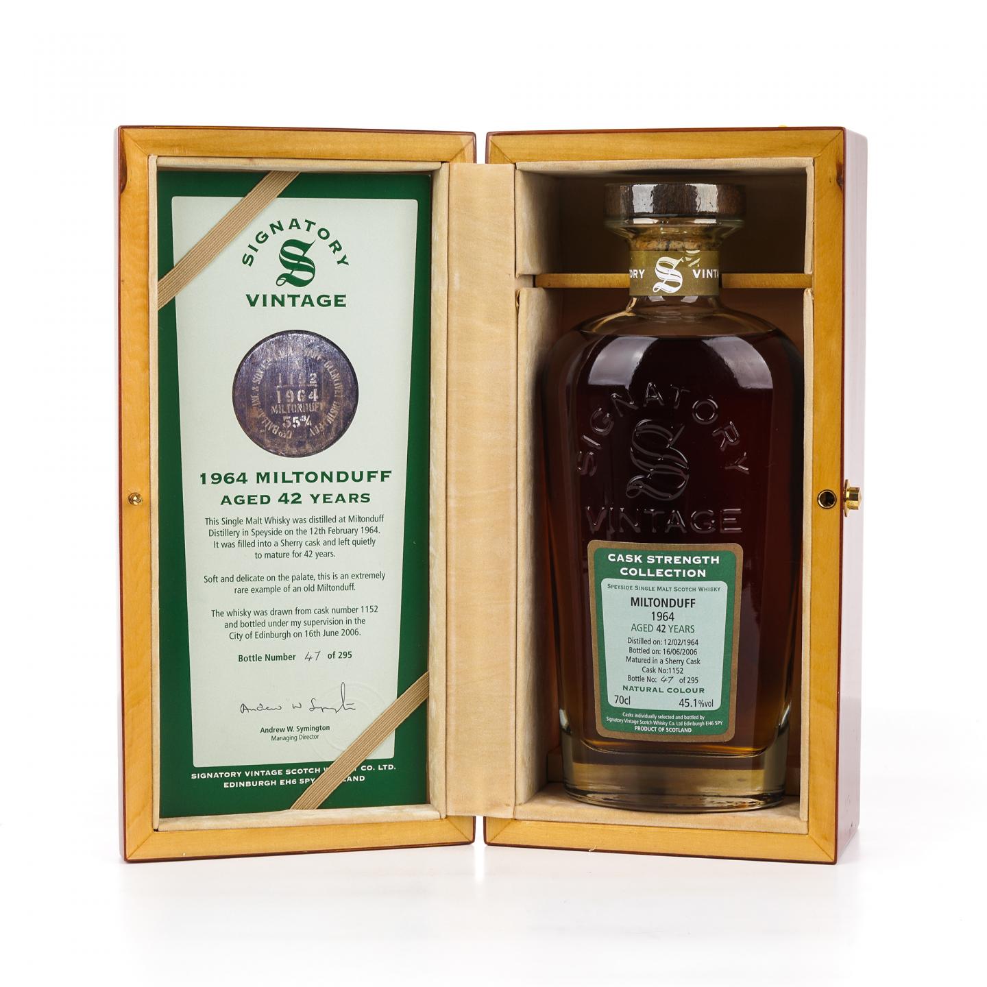 Miltonduff 弥尔顿达夫 42年 1964-2006 SV 雪莉桶#1152