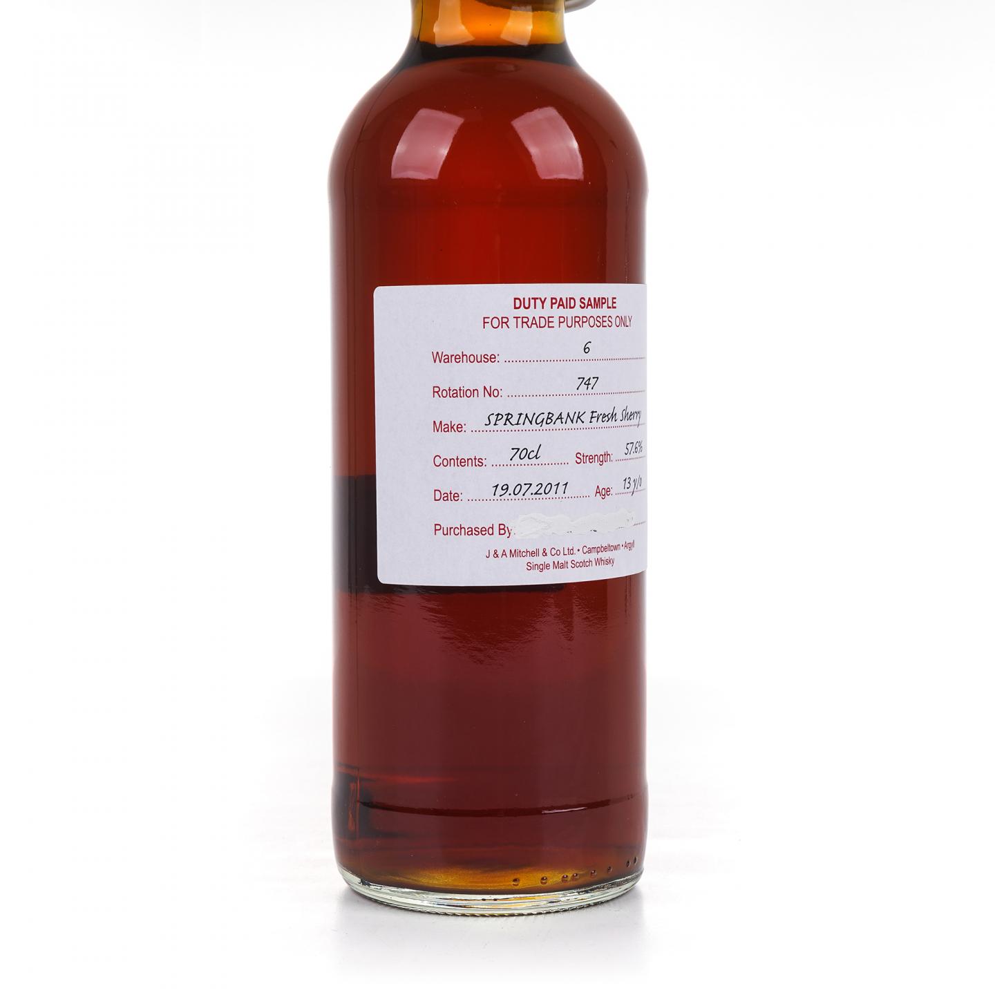 Springbank 云顶 13年 2011 完税瓶