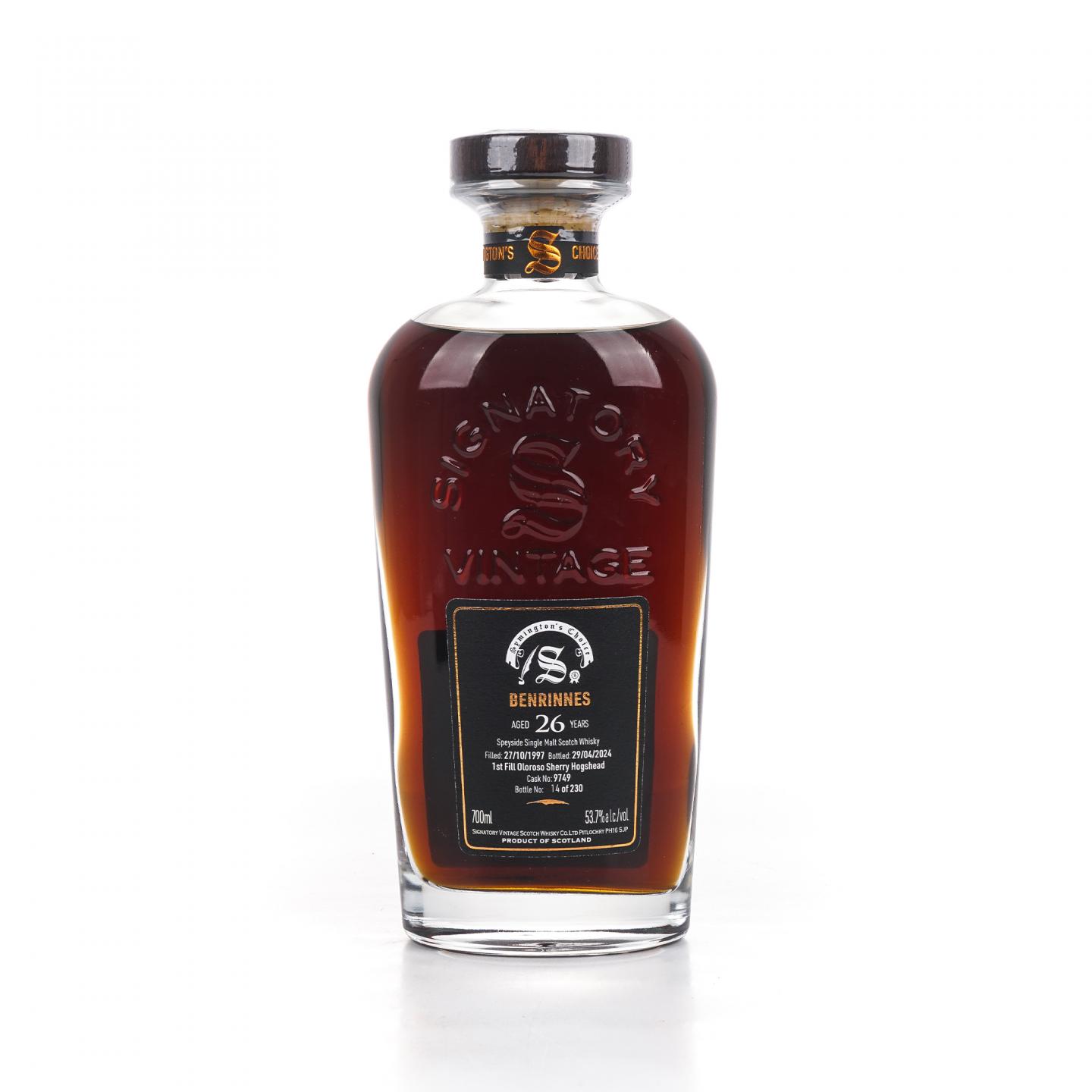 Benrinnes 本利林 26年 1997-2024 SV 雪莉桶#9749