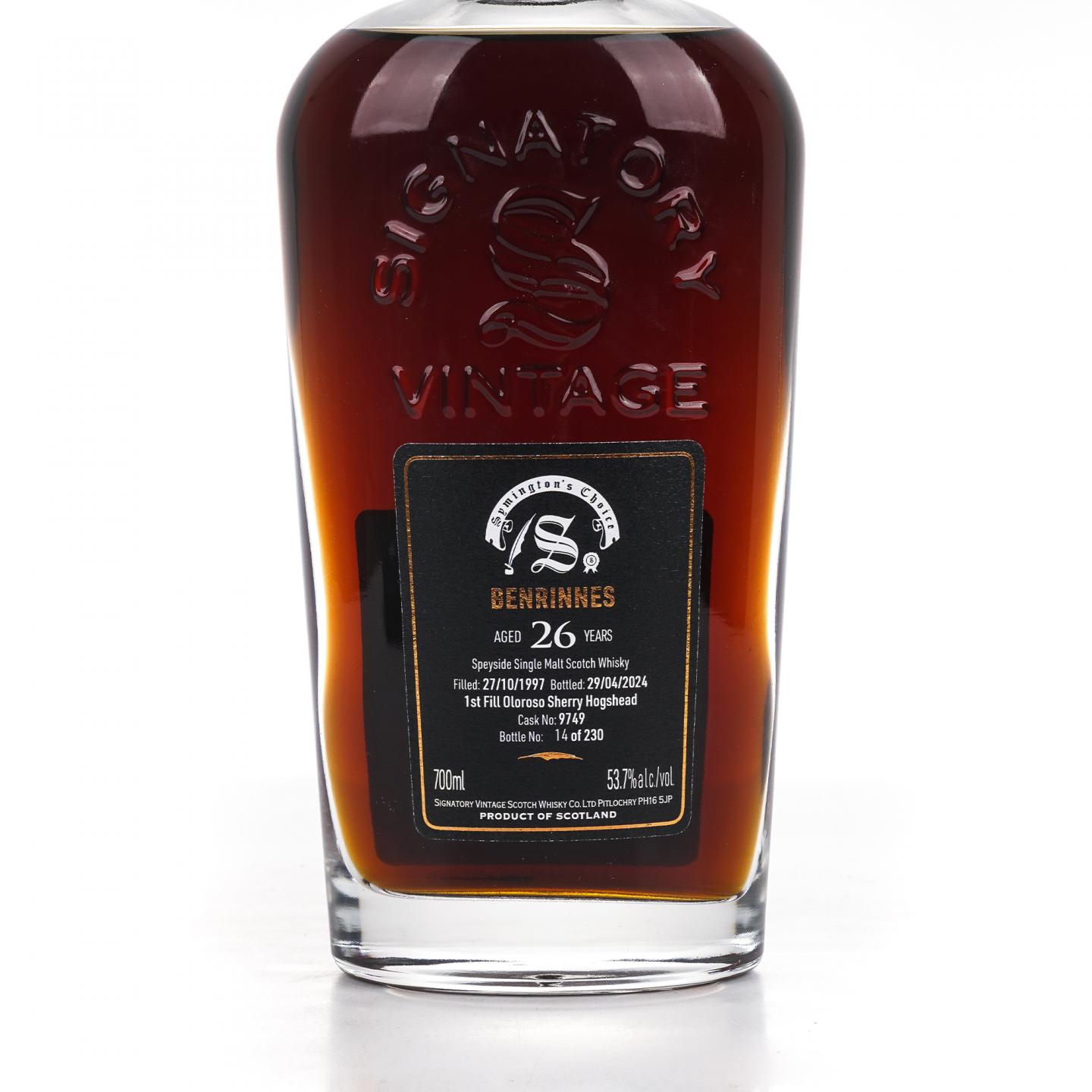 Benrinnes 本利林 26年 1997-2024 SV 雪莉桶#9749