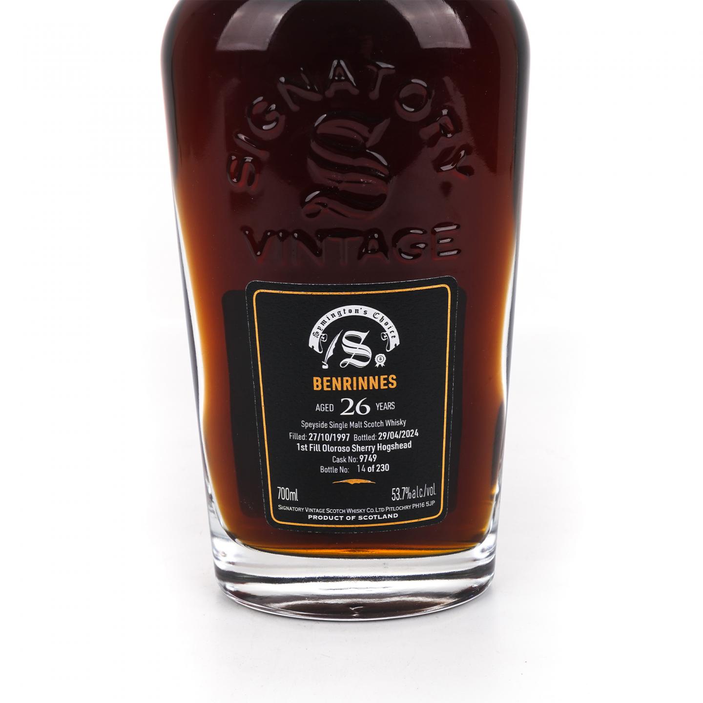 Benrinnes 本利林 26年 1997-2024 SV 雪莉桶#9749