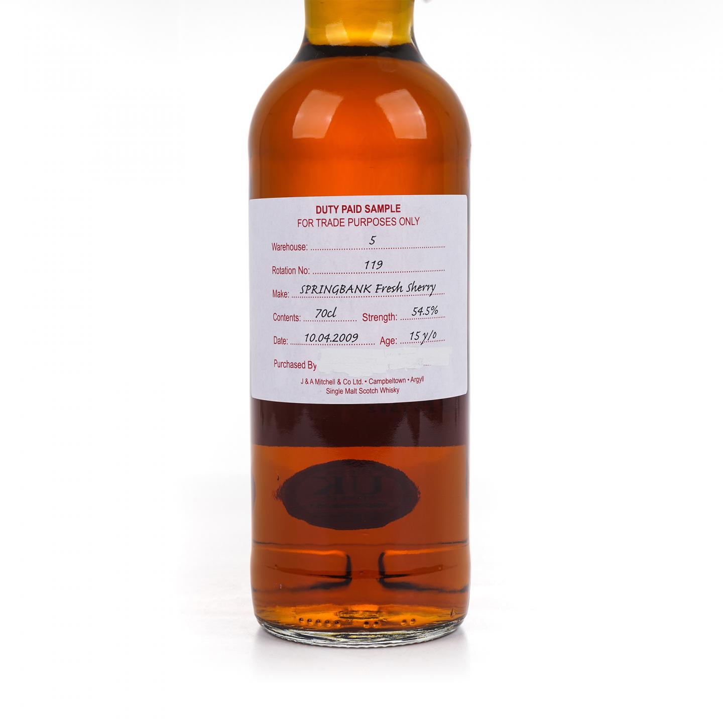 Springbank 云顶 15年 2009 完税瓶 雪莉桶