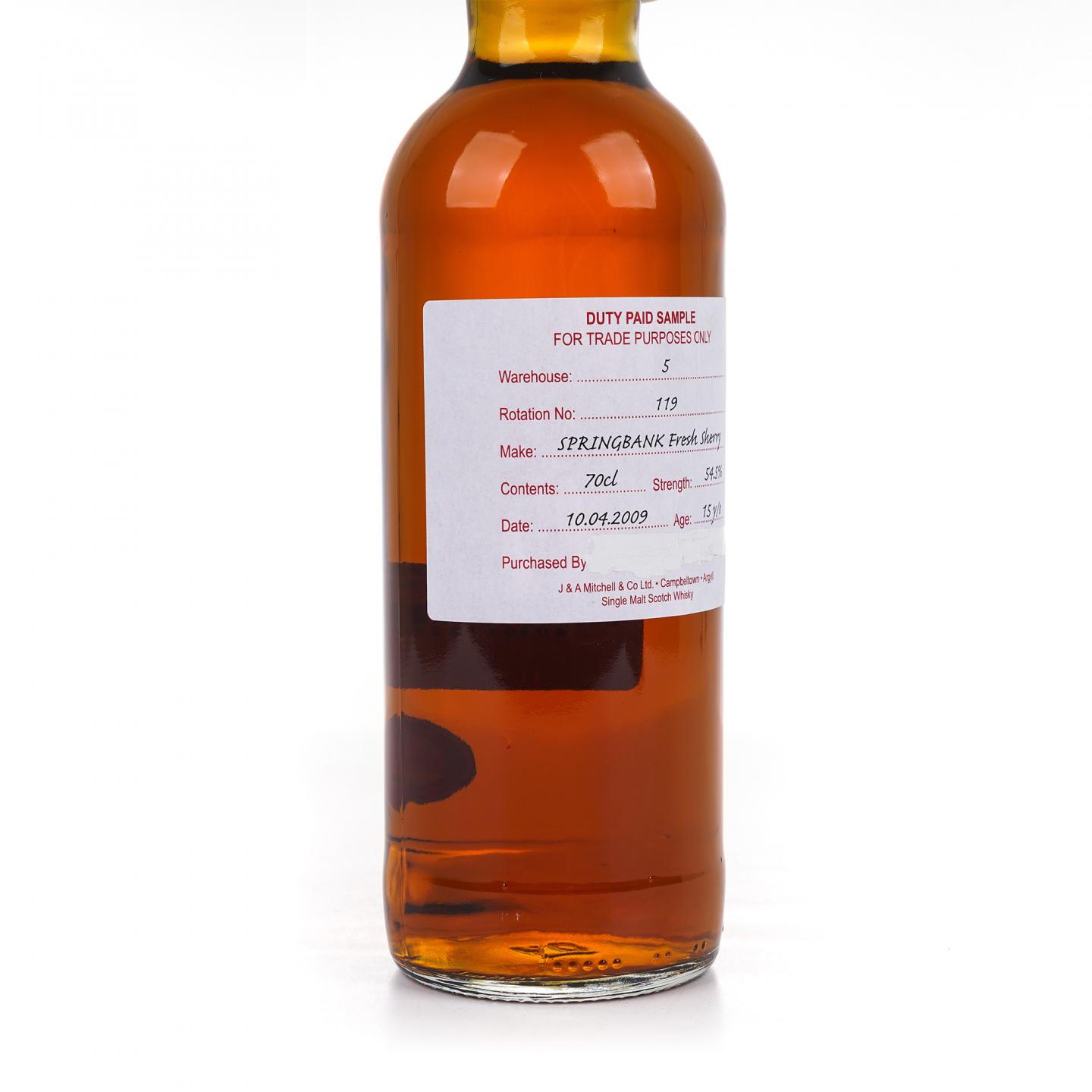 Springbank 云顶 15年 2009 完税瓶 雪莉桶