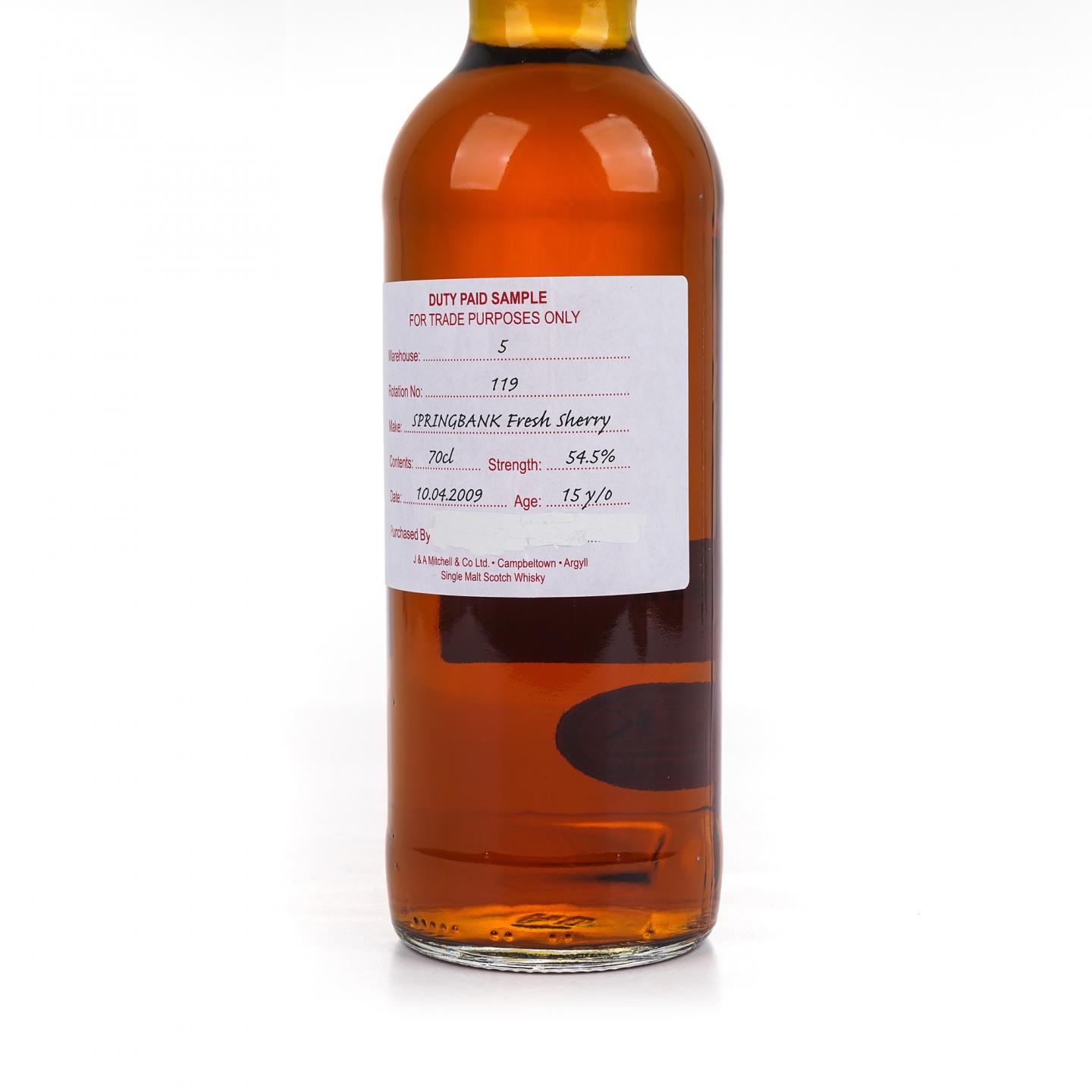 Springbank 云顶 15年 2009 完税瓶 雪莉桶
